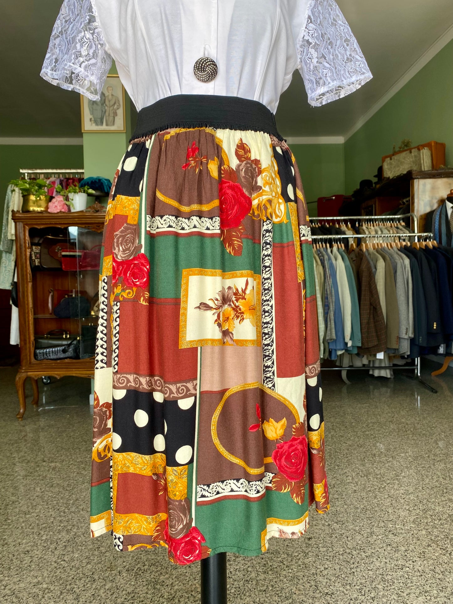 Gonna anni ‘80 stile patchwork - TG. 40/42/44 - vita elastica