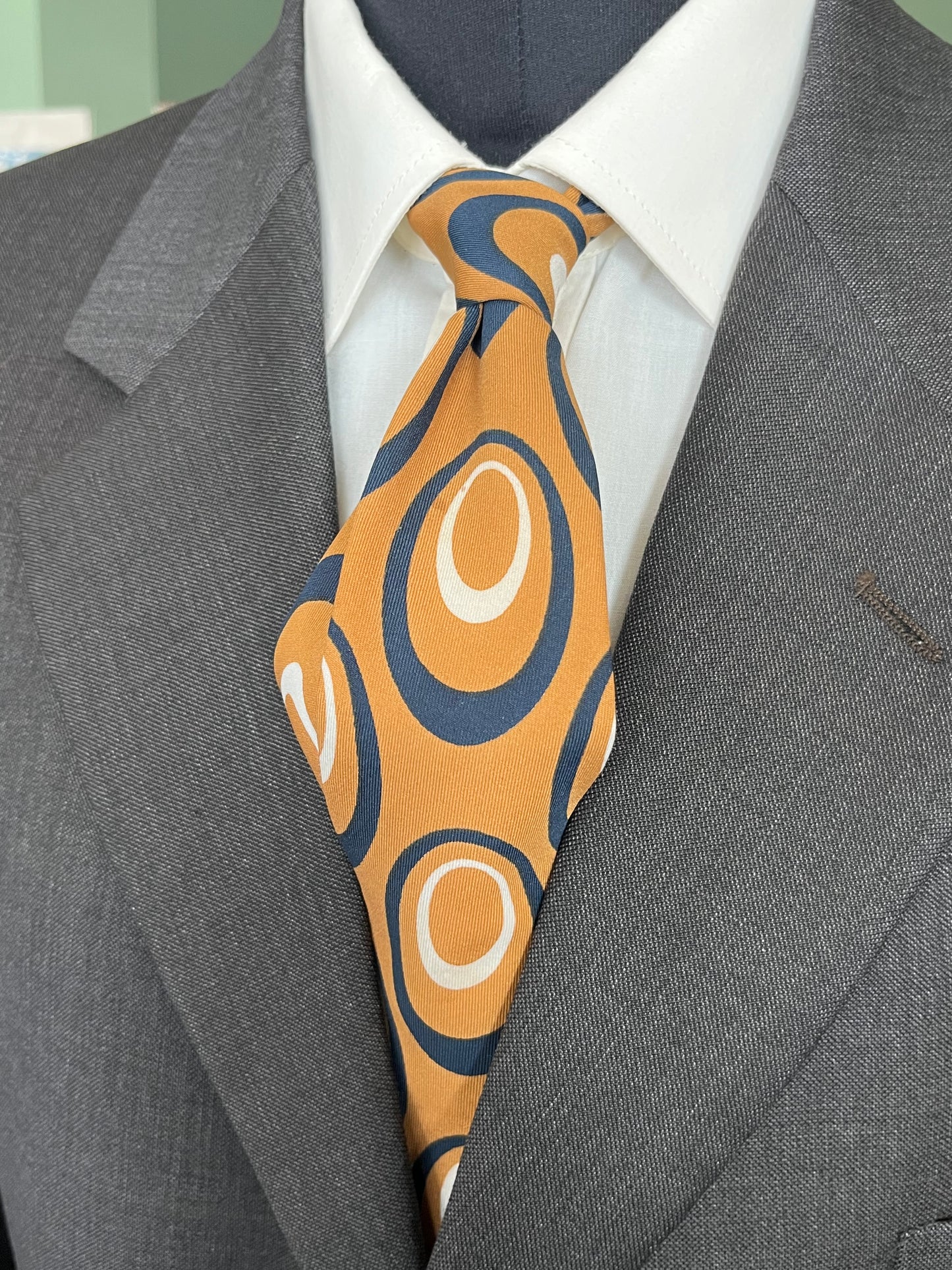 Cravatta swing anni ‘70 ocra