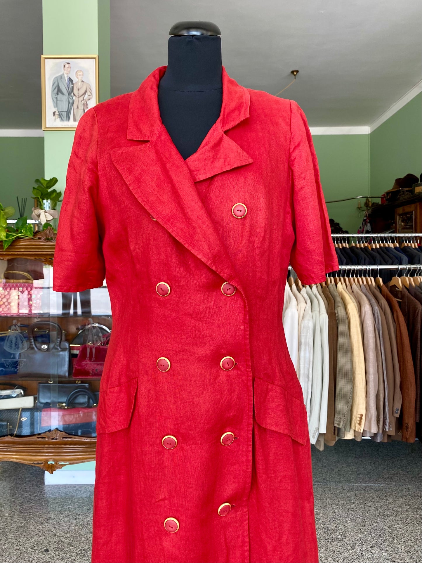 Abito rosso in lino - TG. 48