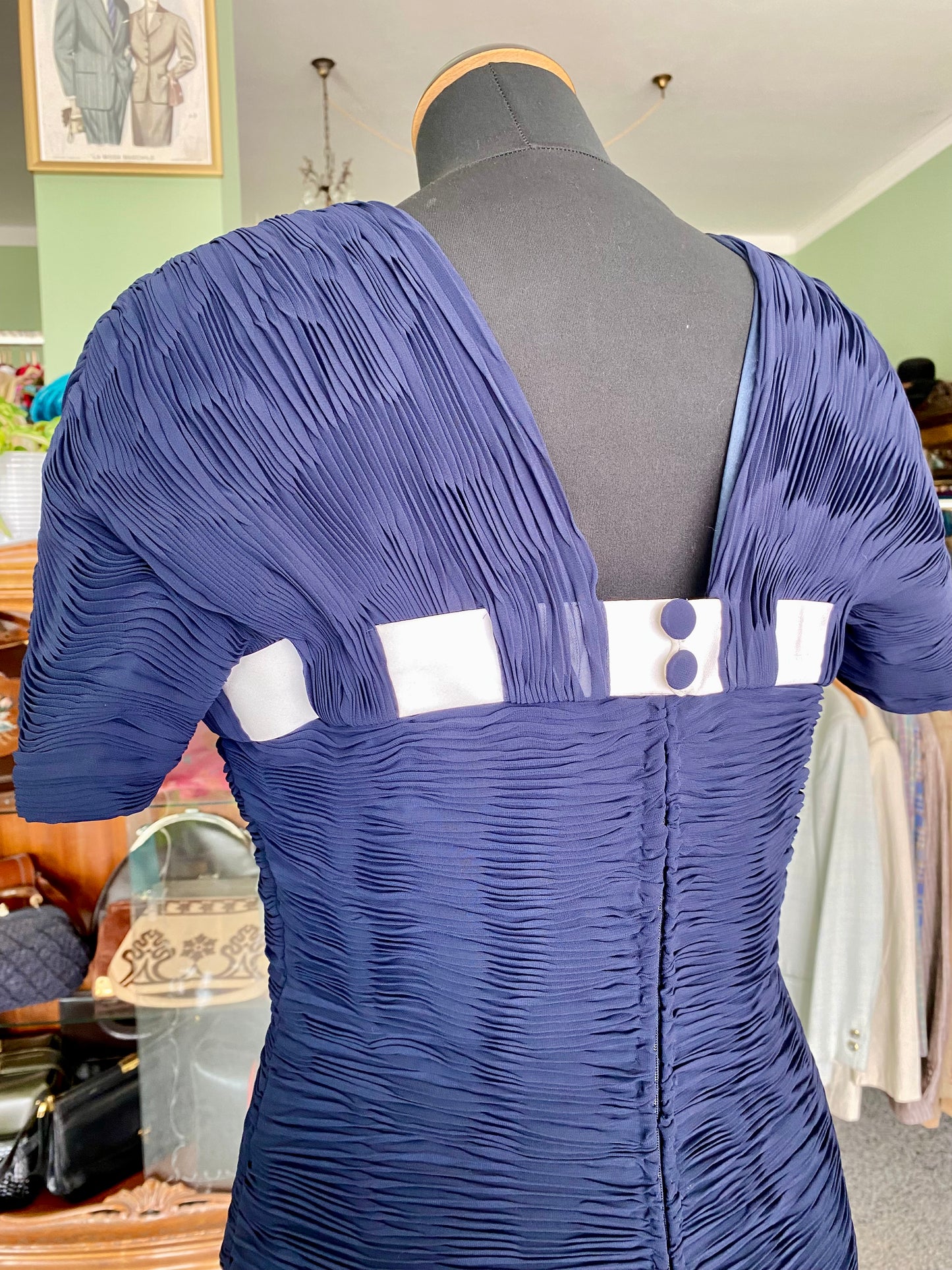 Abito vintage anni ’80 in seta plissé – omaggio allo stile Fortuny - TG. 40