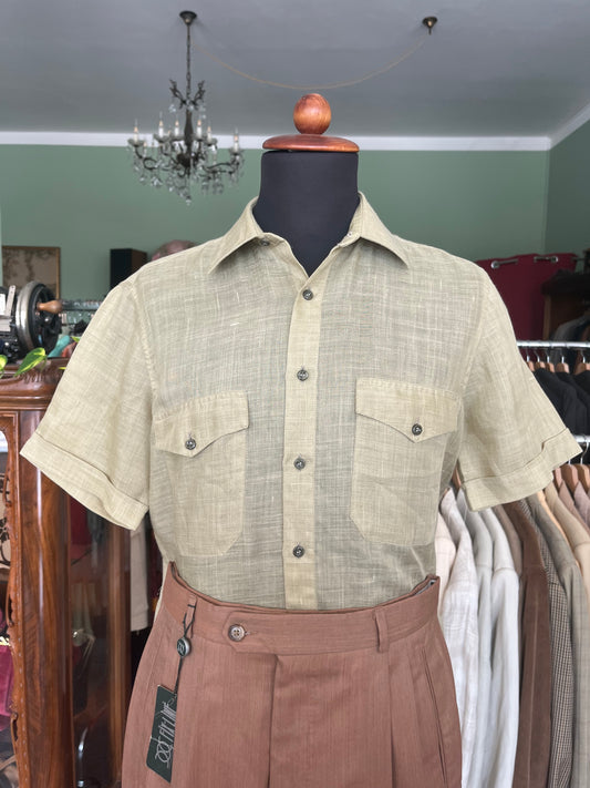 Camicia a maniche corte lino XS-S