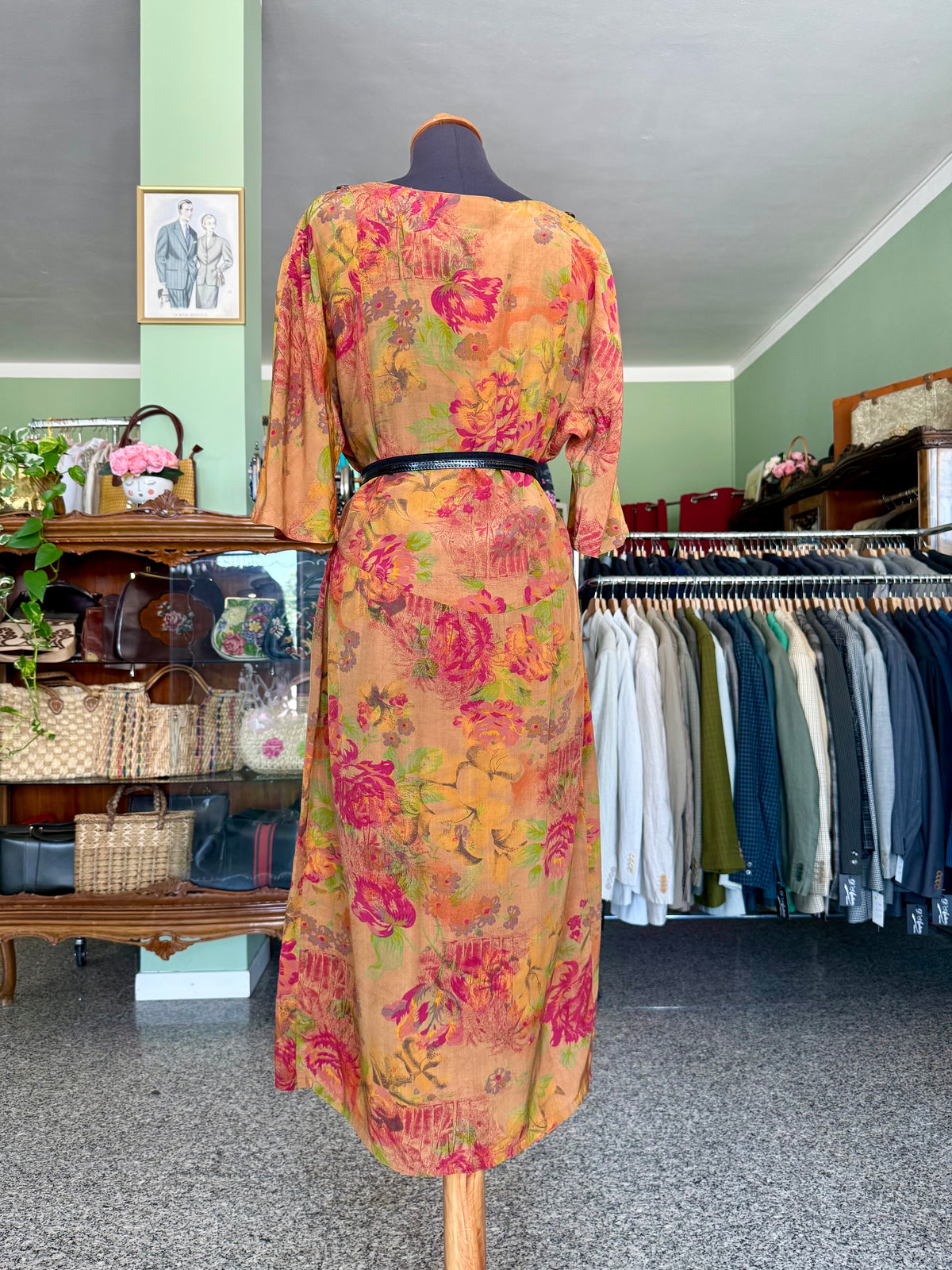 Abito anni ‘80 stampa toile de Jouy- TG. 46/48