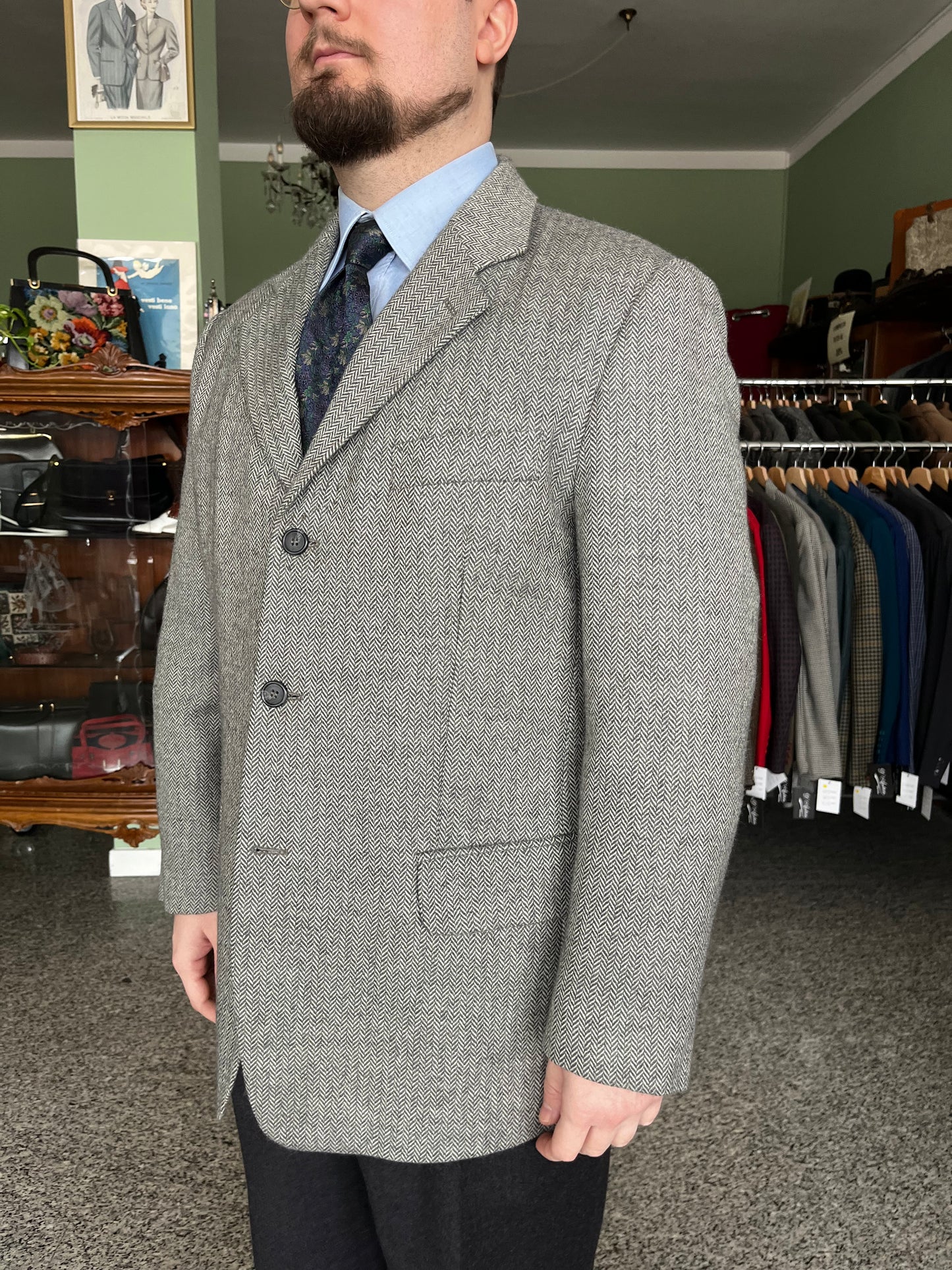 Giacca anni ‘80 tweed tg. 52-54