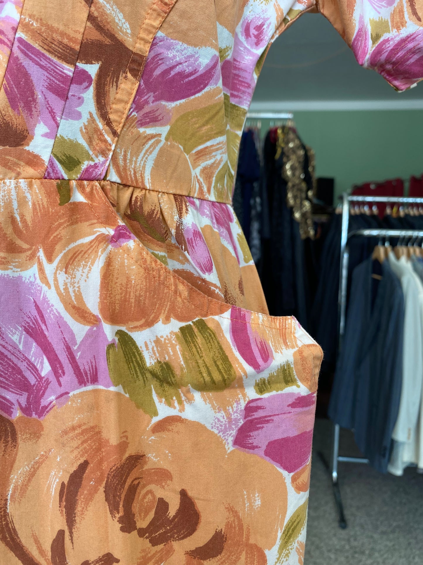 Abito in cotone con stamp floreale - TG. 42 circa