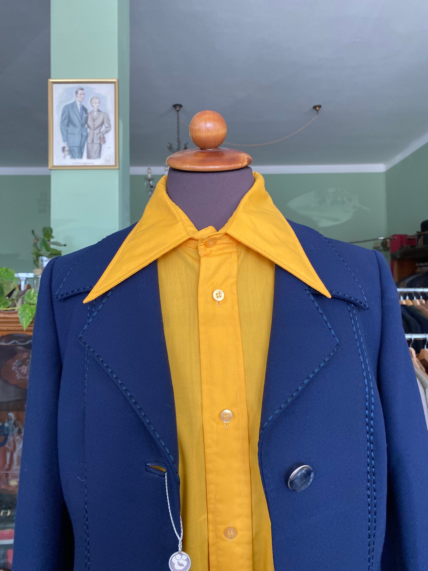 Camicia anni ‘70 giallo ocra - TG. 50/52