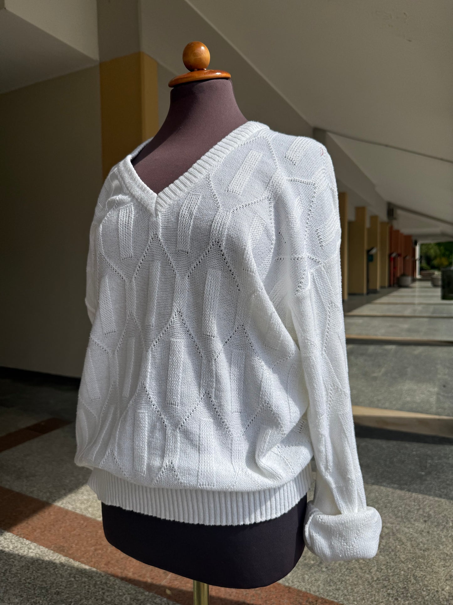 Blusa bianca in maglia - TG. 48/50