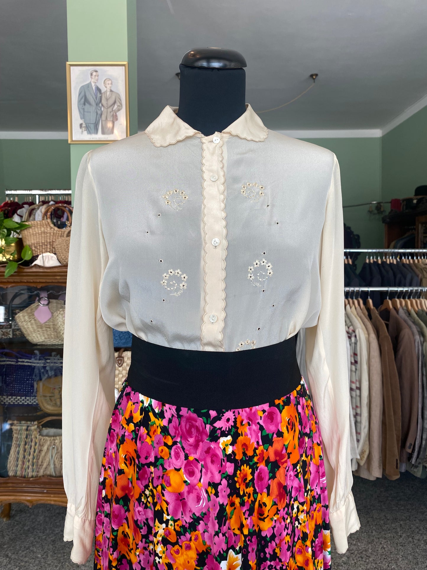 Camicia sartoriale in seta anni ‘50 - TG. 40