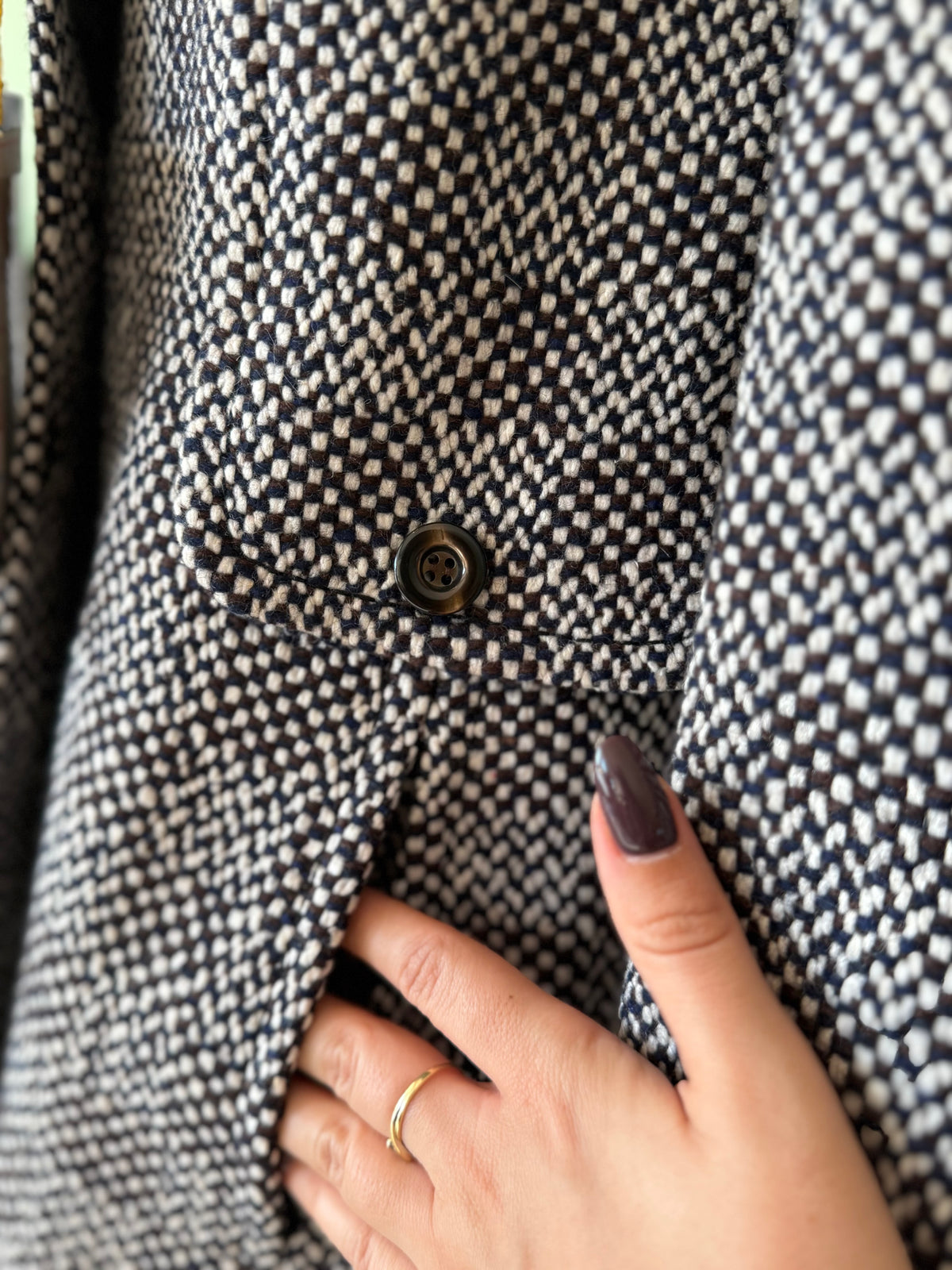Cappotto anni ‘70 tweed fondo di magazzino - TG. 40/42