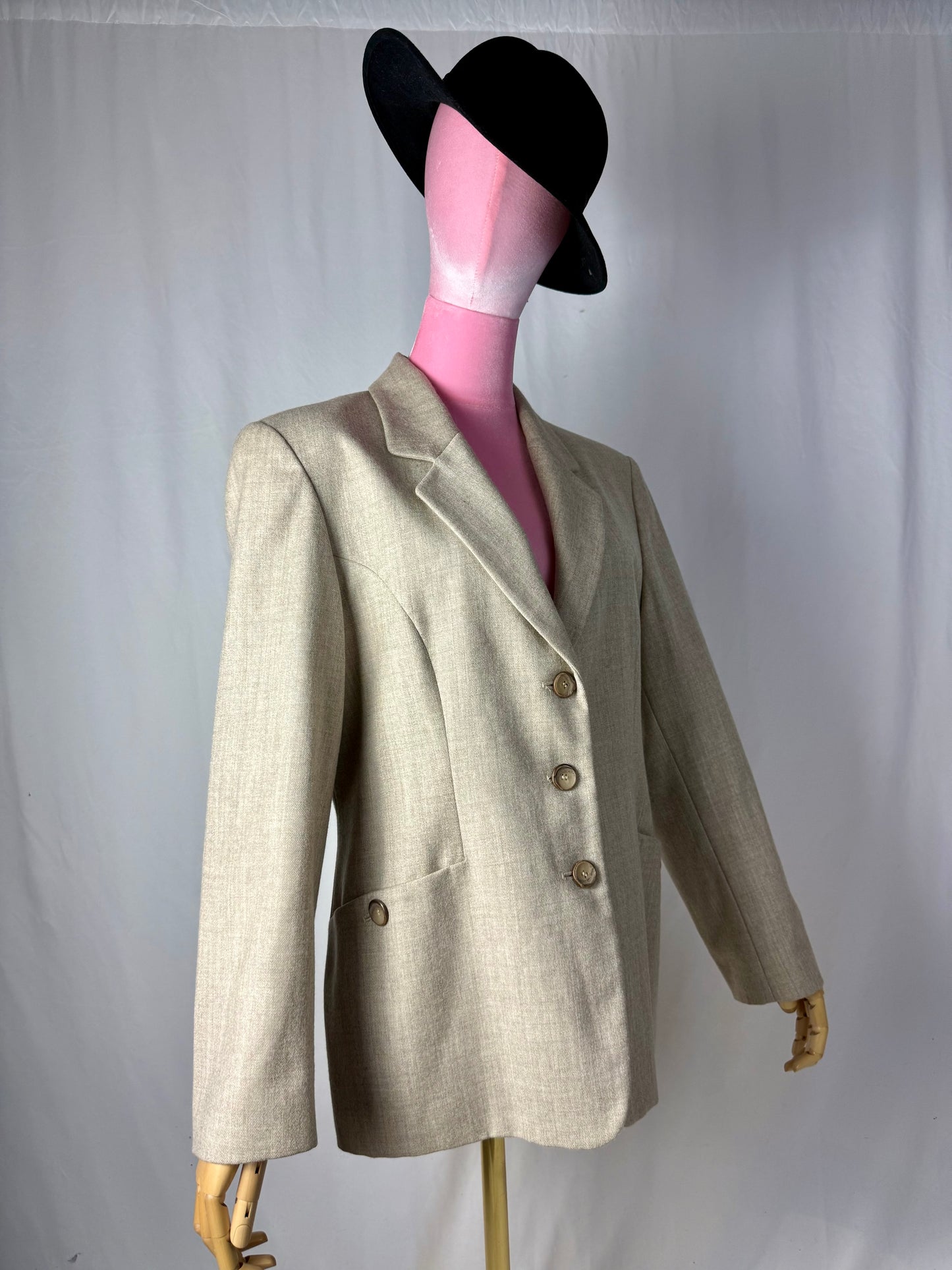 Giacca in pura lana color sabbia - TG. 46