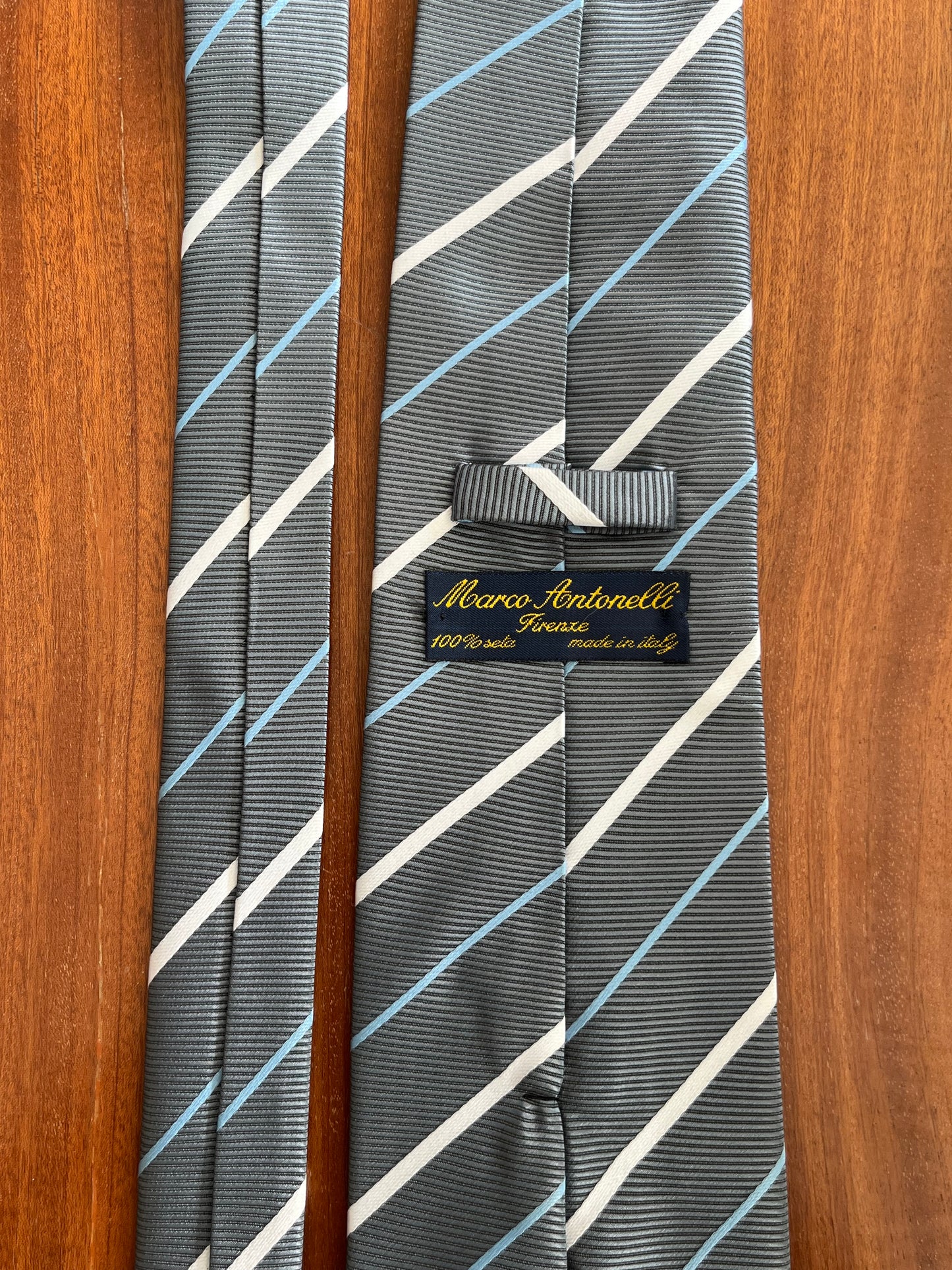 Cravatta anni ‘80 regimental grigia