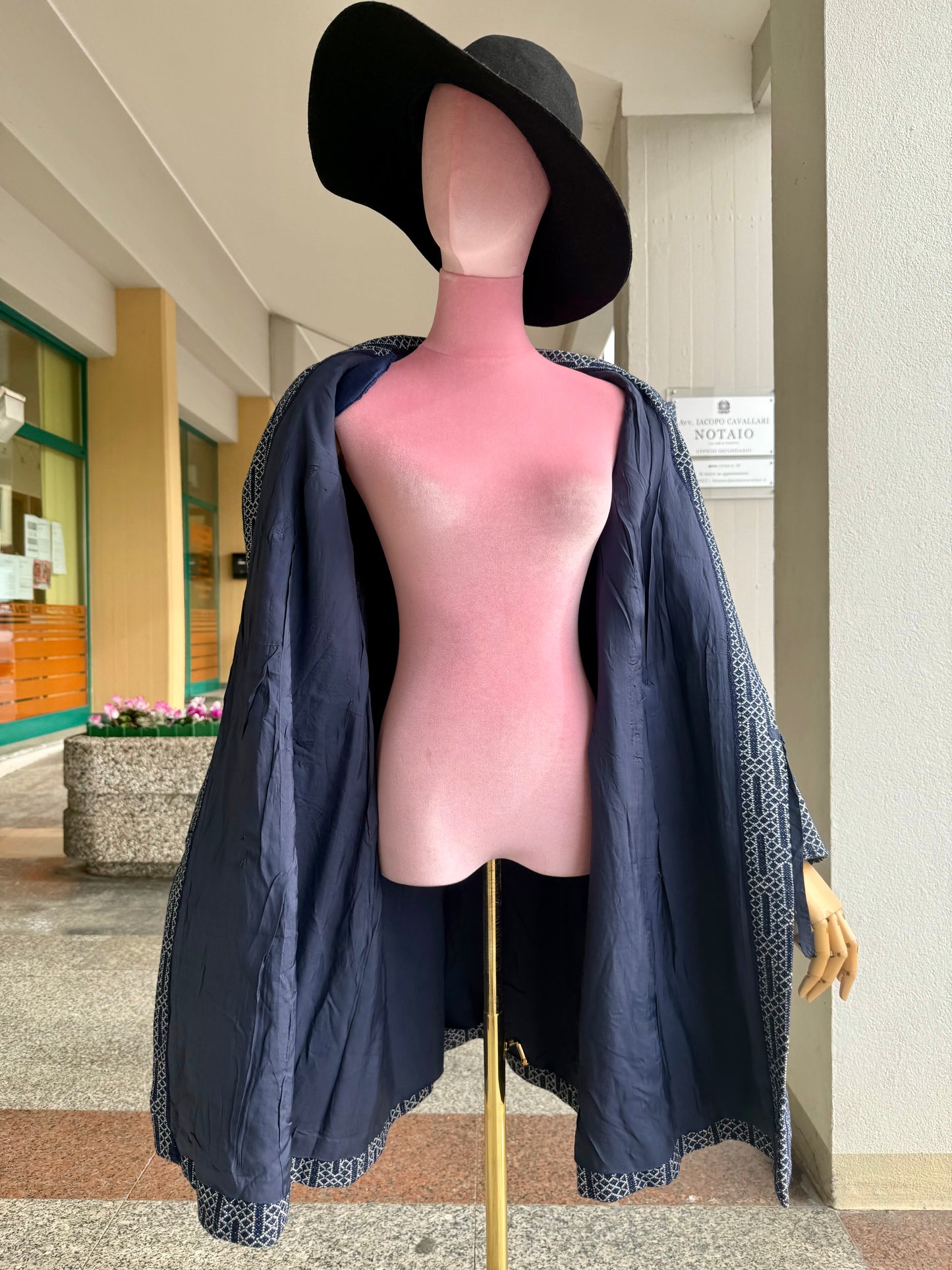 Cappotto anni ‘60 bianco e blu - TG. 48/50