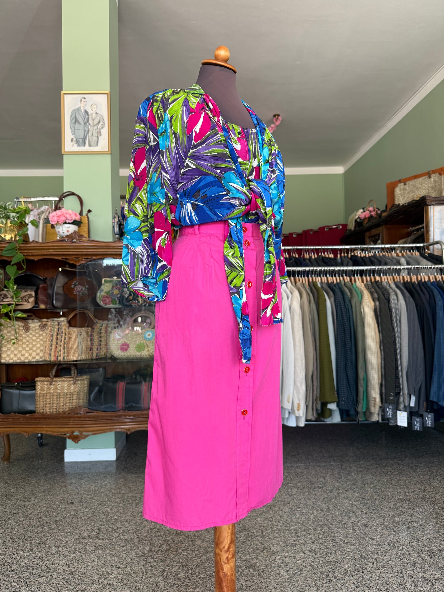 Gonna in cotone magenta - TG.