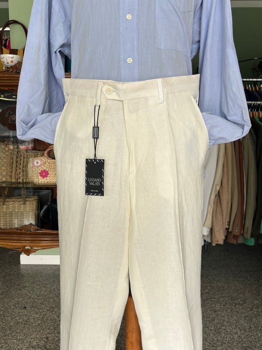 Calzoni anni ‘90 lino off-white NOS tg. 46