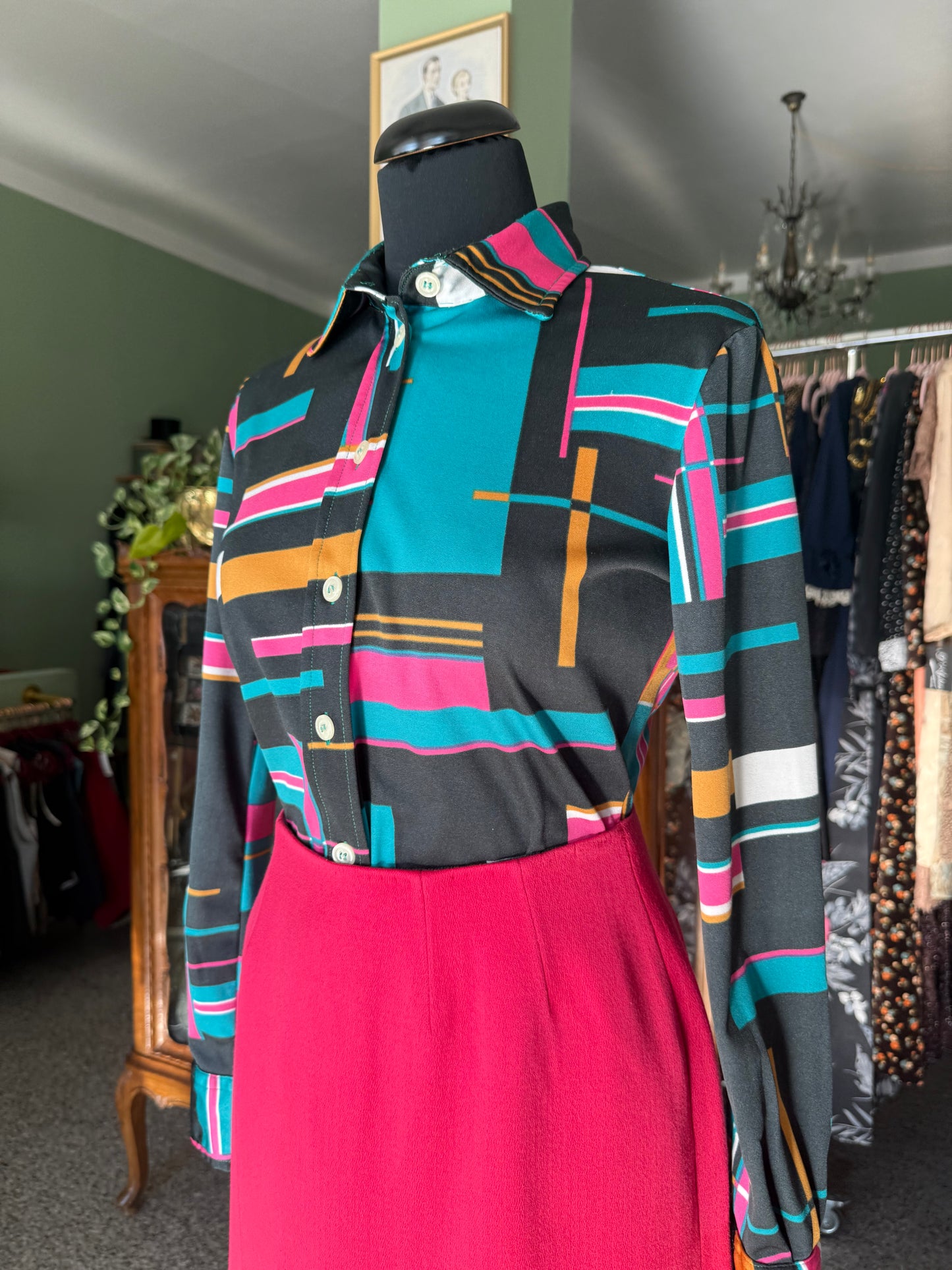 Camicia grafica multicolor anni ‘70 - TG. 42