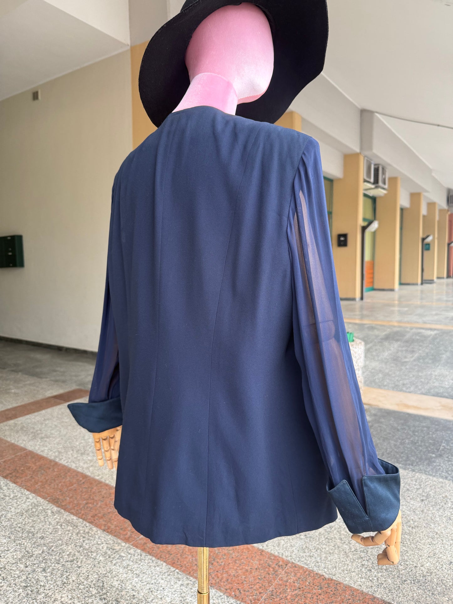 Giacca elegante blu in crepe - TG. 50/52