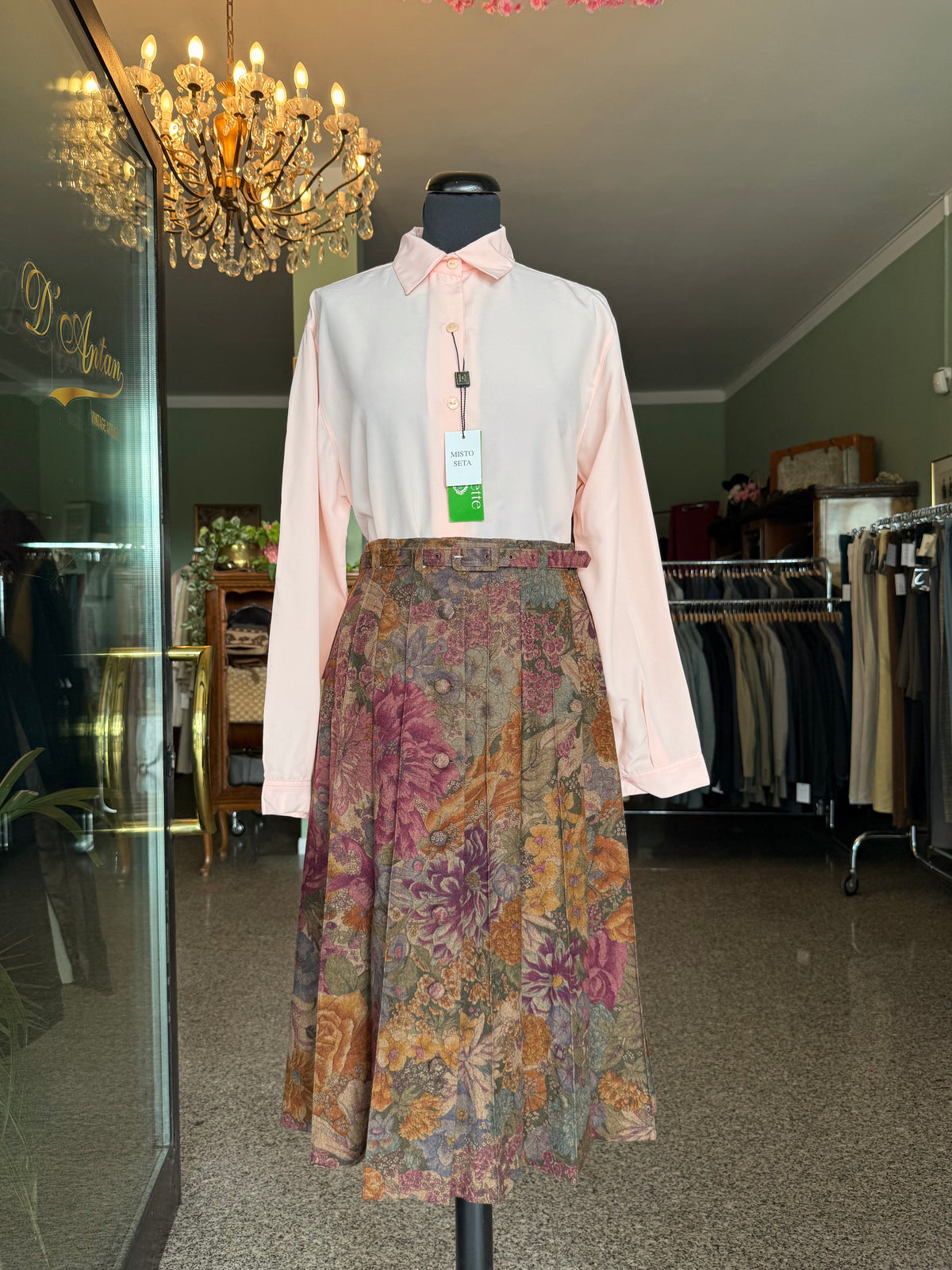 Gonna sartoriale stampa floreale - TG. 46-50