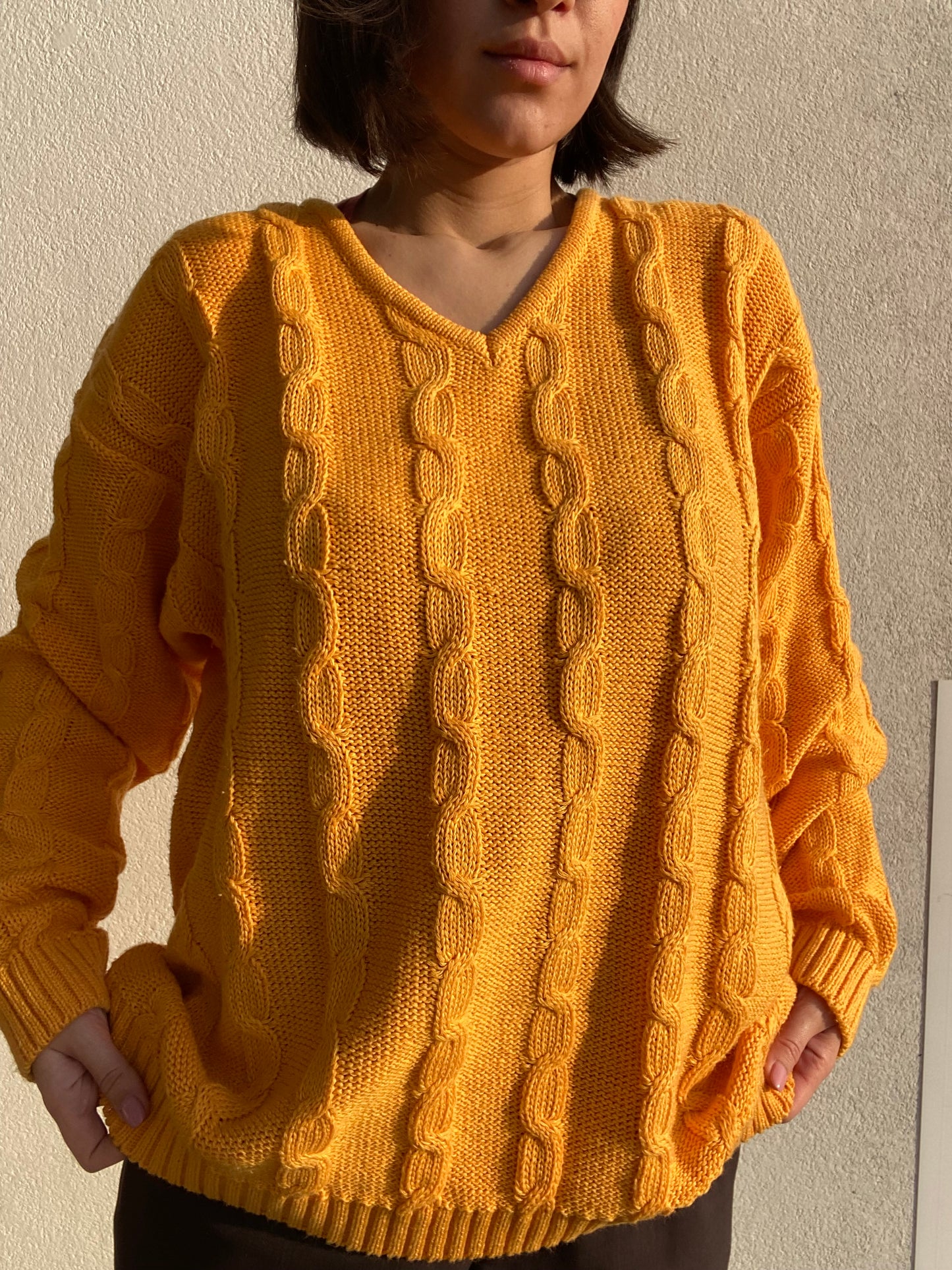 Pullover in cotone arancio - Plus size