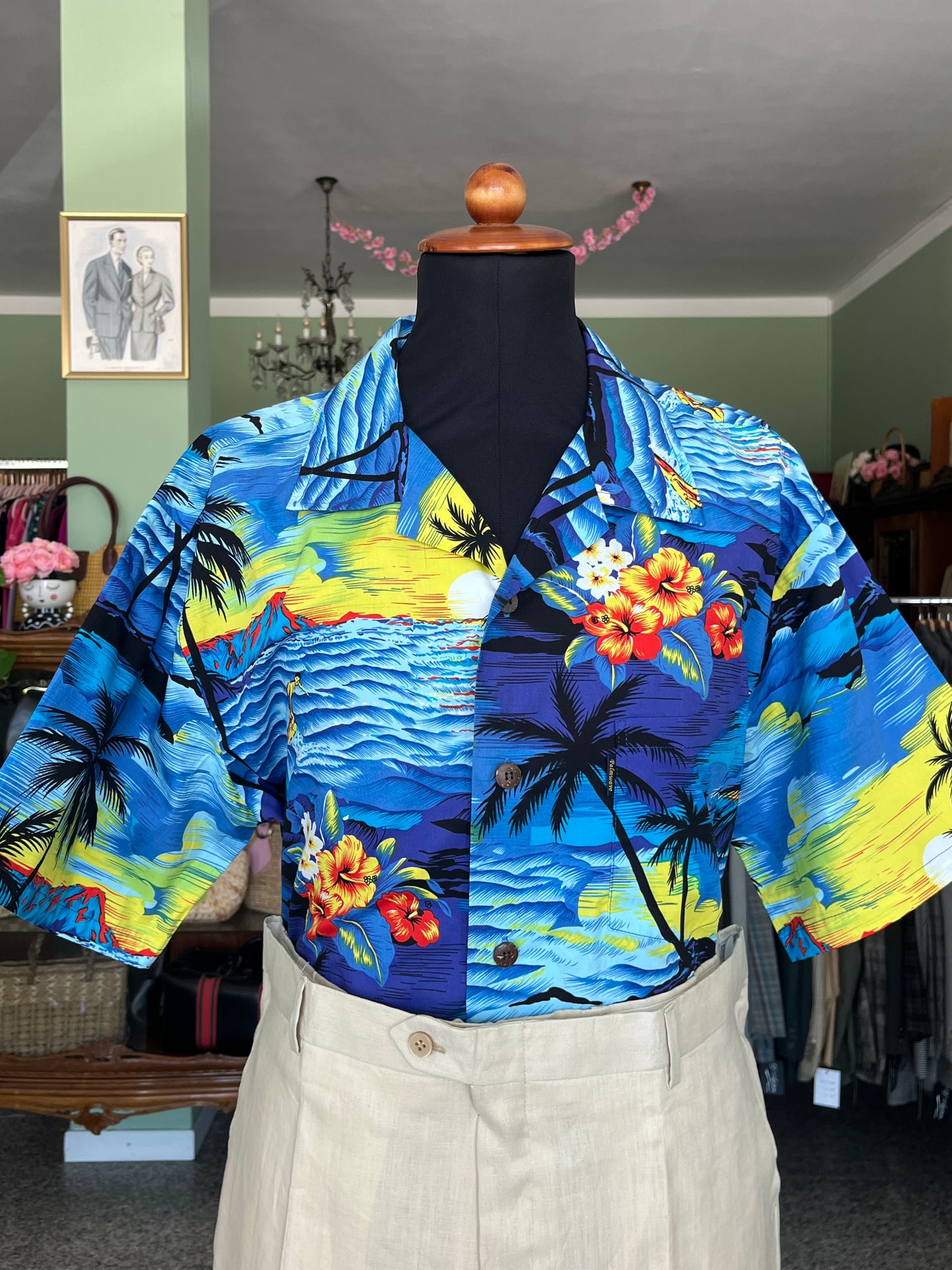 Camicia Hawaii a maniche corte tg. L-XL