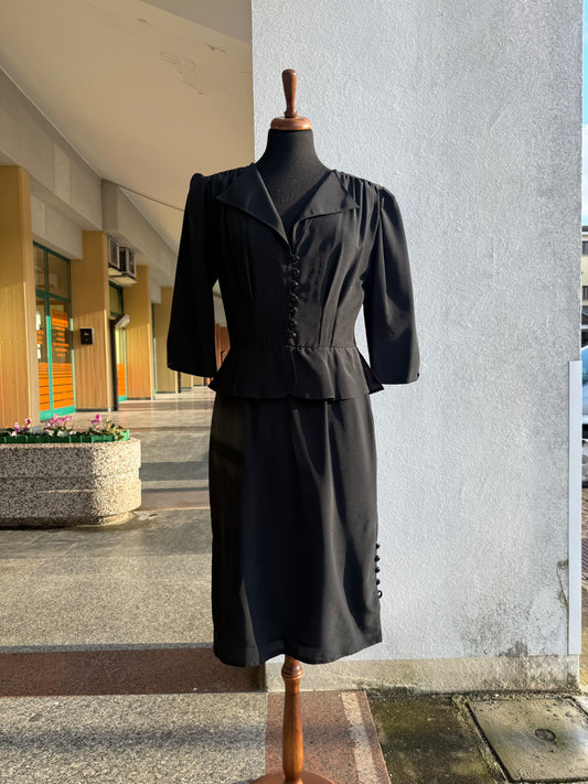 Abito nero in stile anni ‘40 - TG. 44