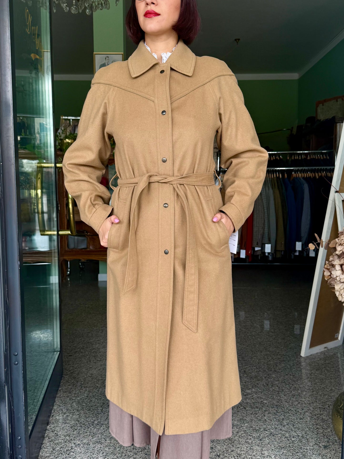 Cappotto Loden color cammello in lana e alpaca - TG. 40