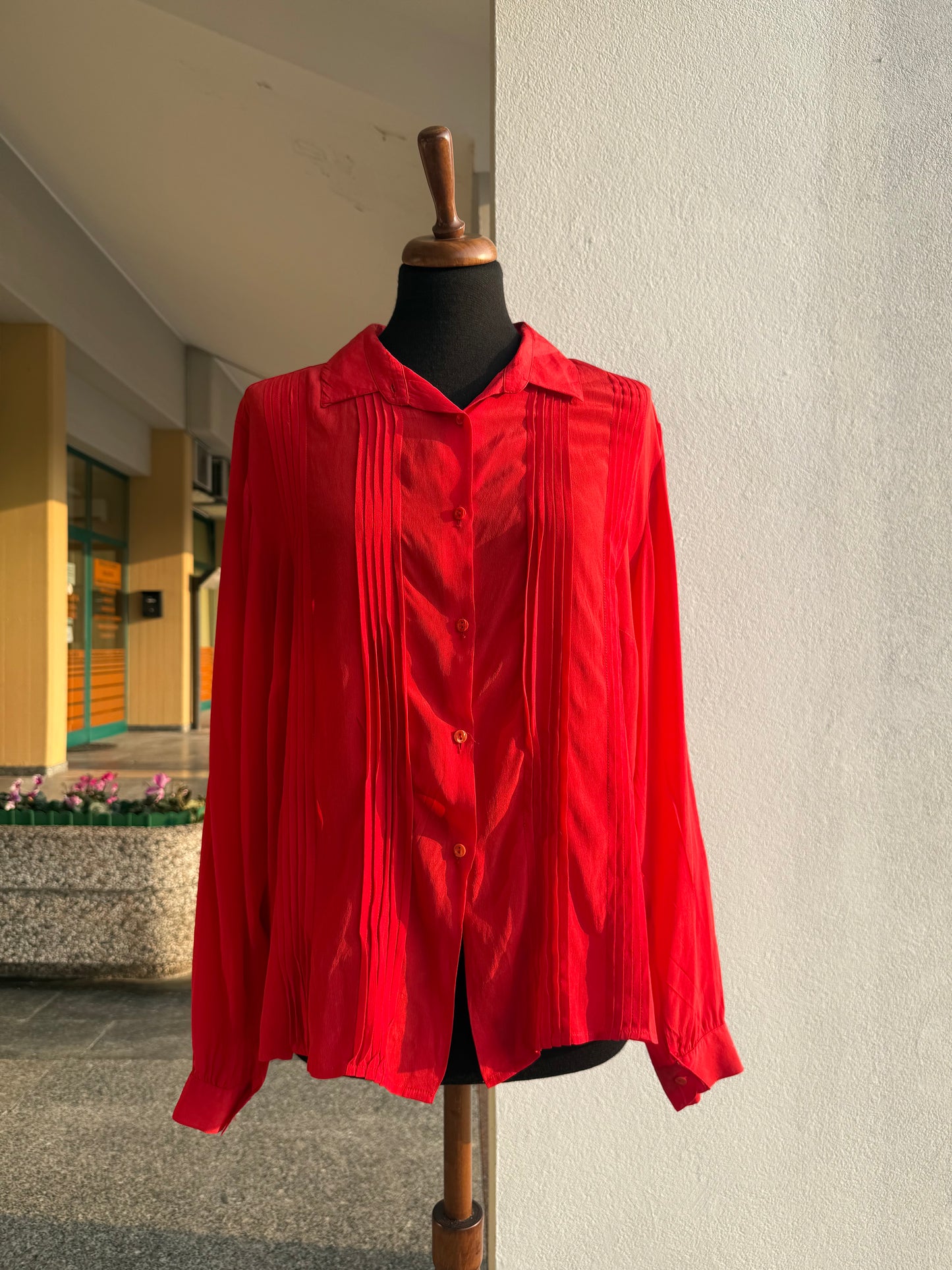 Camicia rossa misto seta - TG. 48/50
