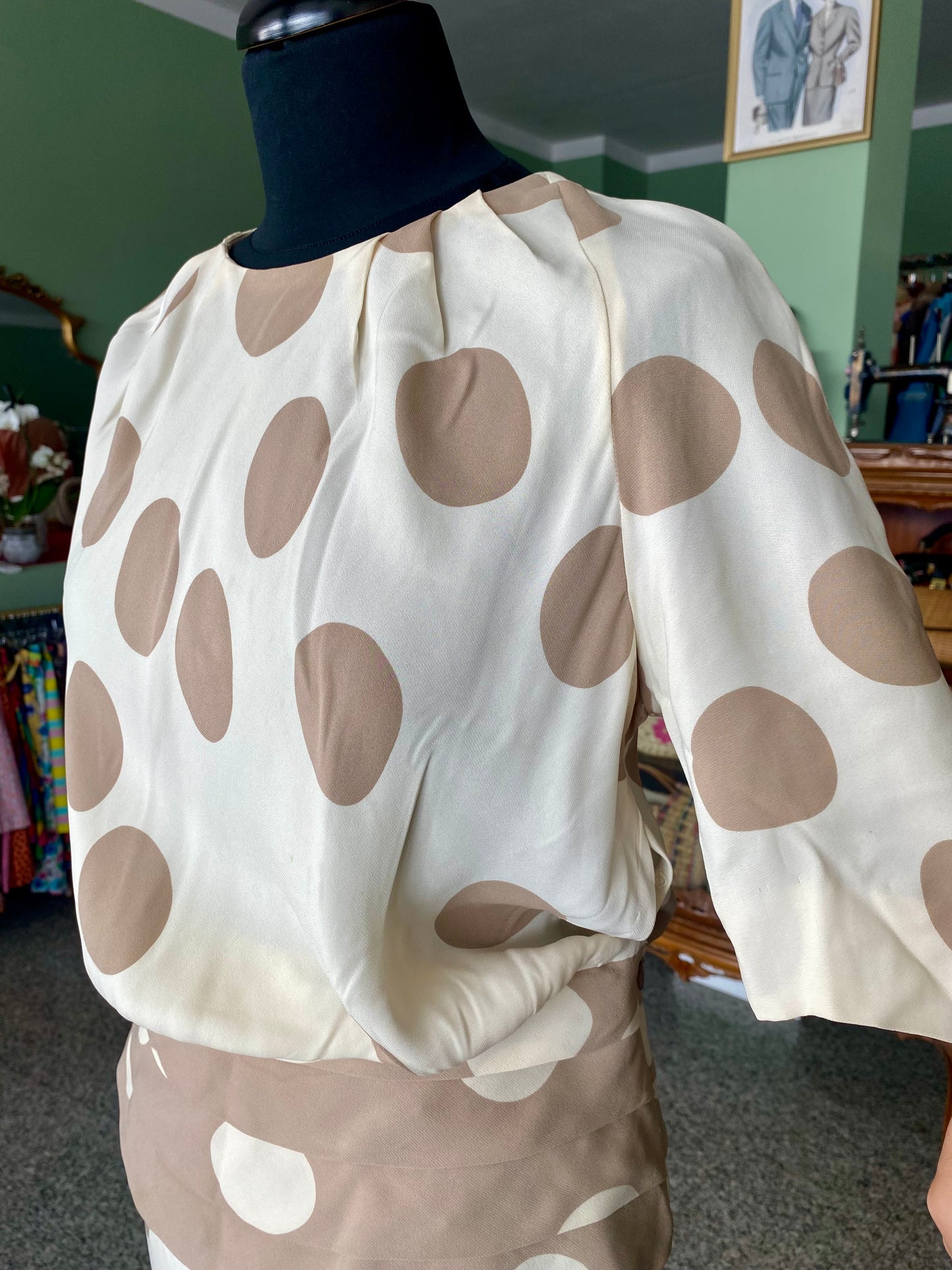 Abito sartoriale a pois grandi - TG. 40 circa