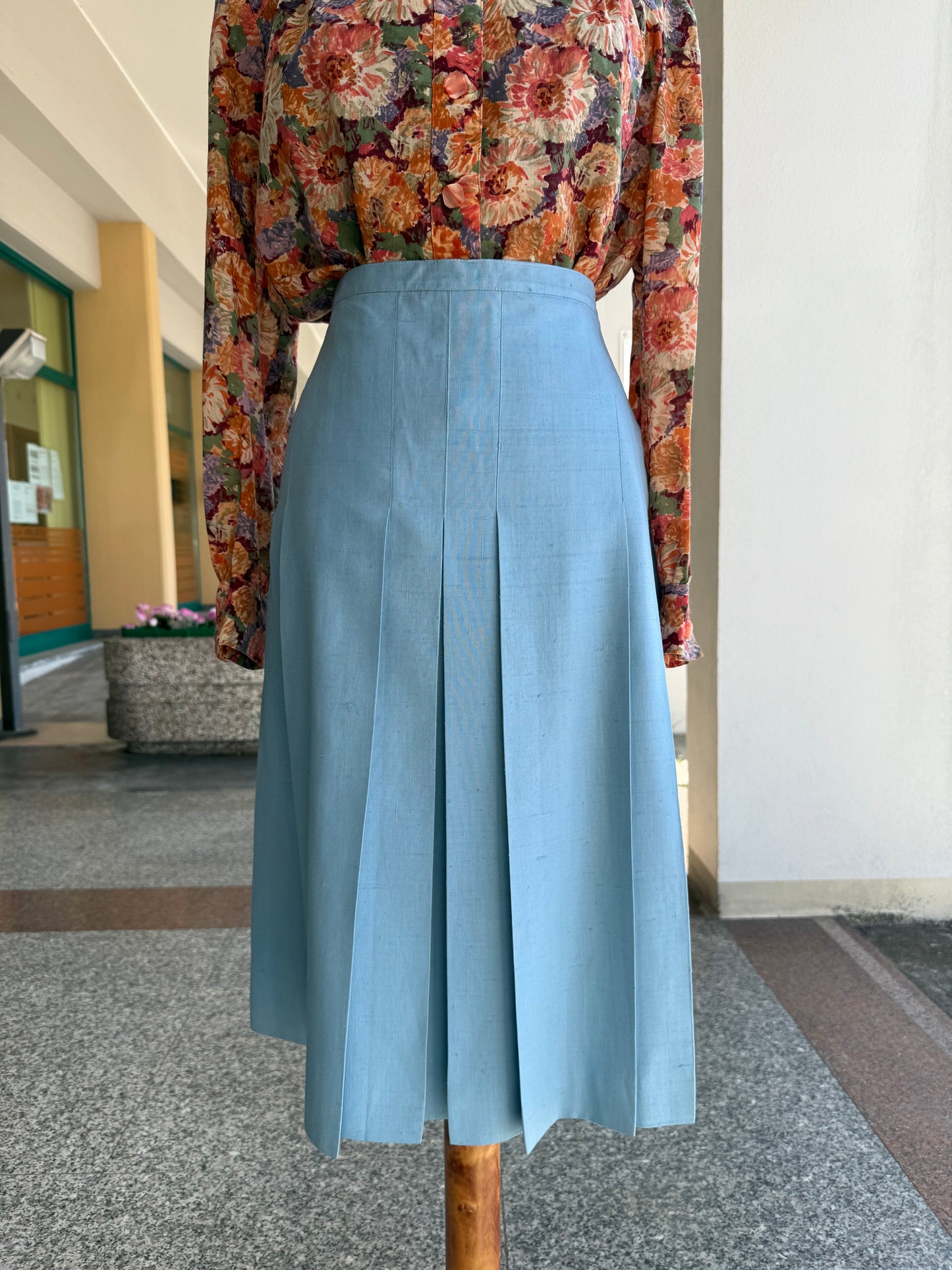 Gonna sartoriale azzurra - TG. 42