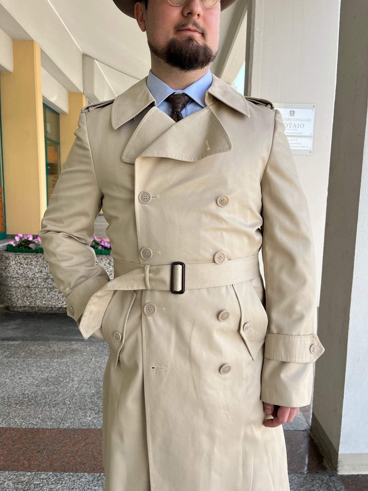Trench anni ‘70 doppiopetto tg. 46-48