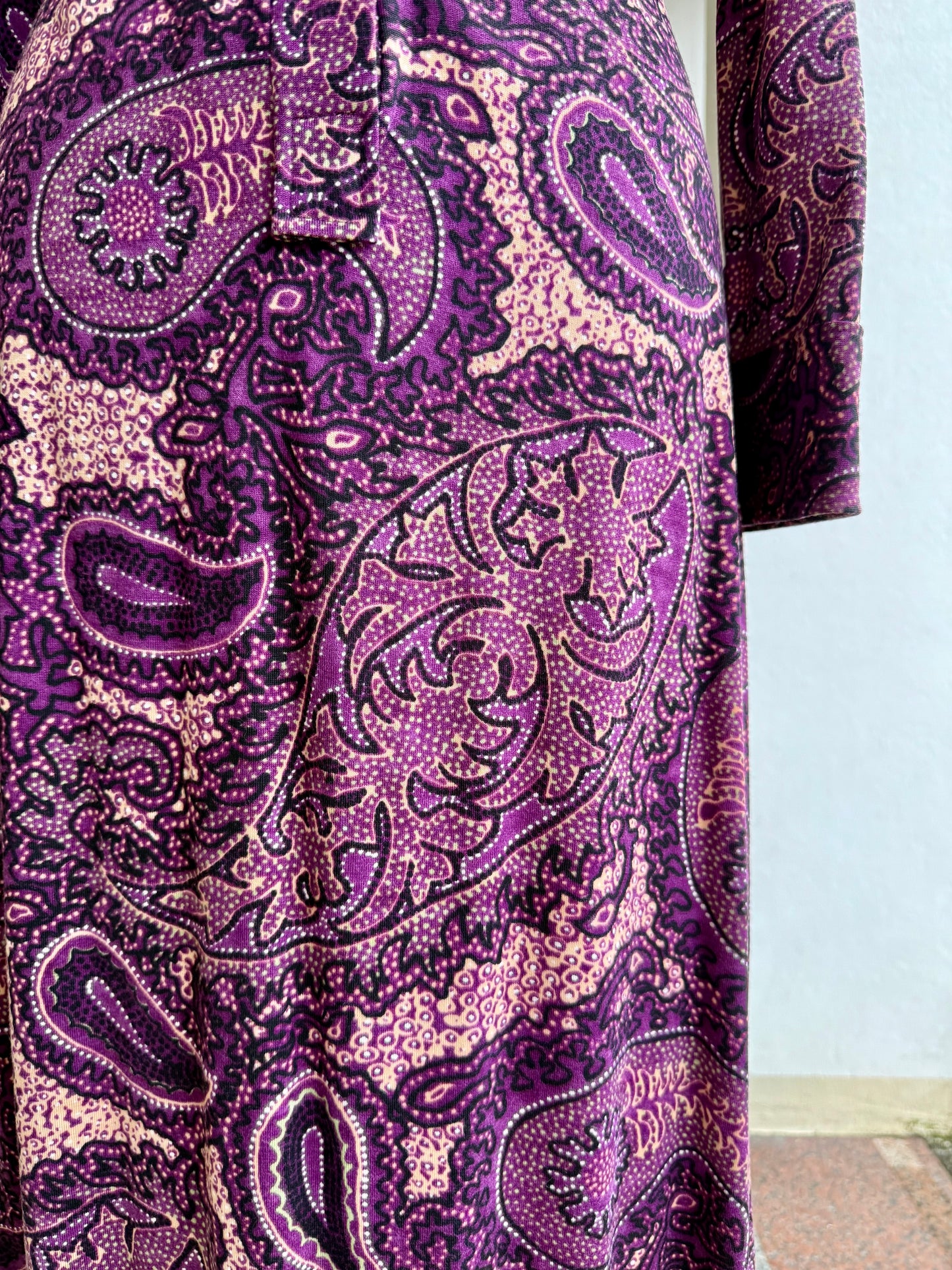 Abito chemisier paisley viola NOS - TG. 38