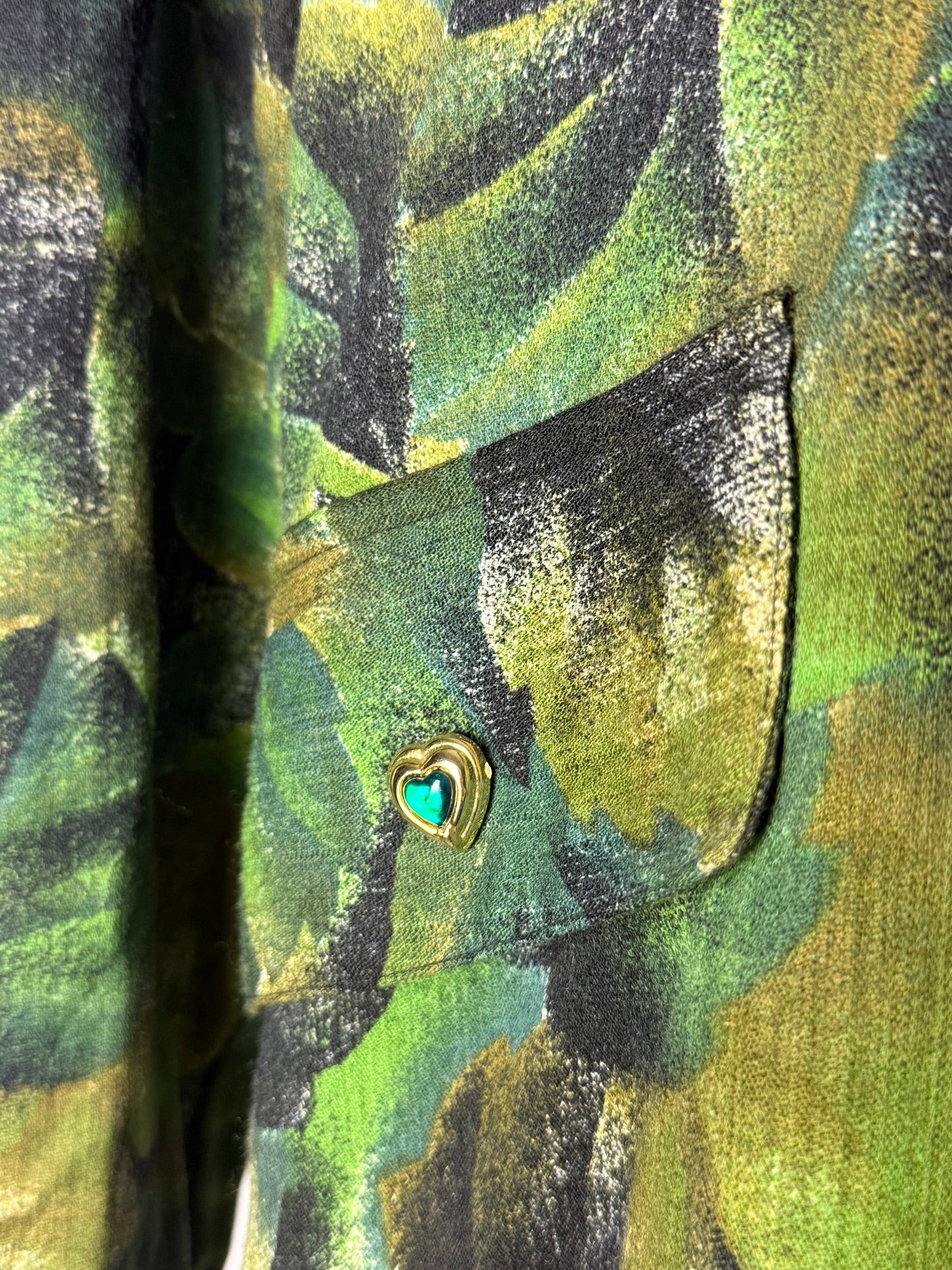 Abito in pura lana con stampa foglie - TG. 48/50