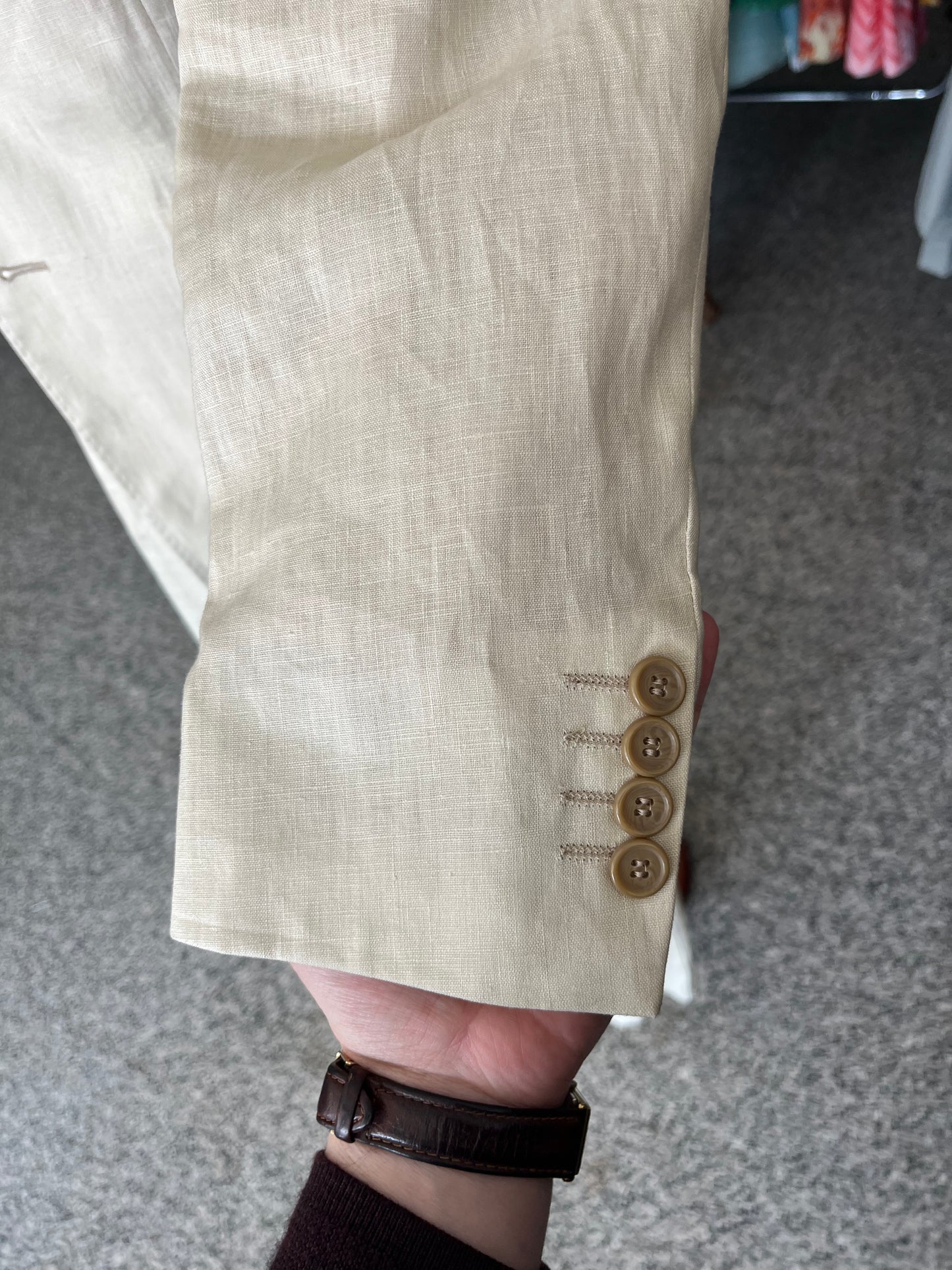 Completo in lino crema NOS tg. 52