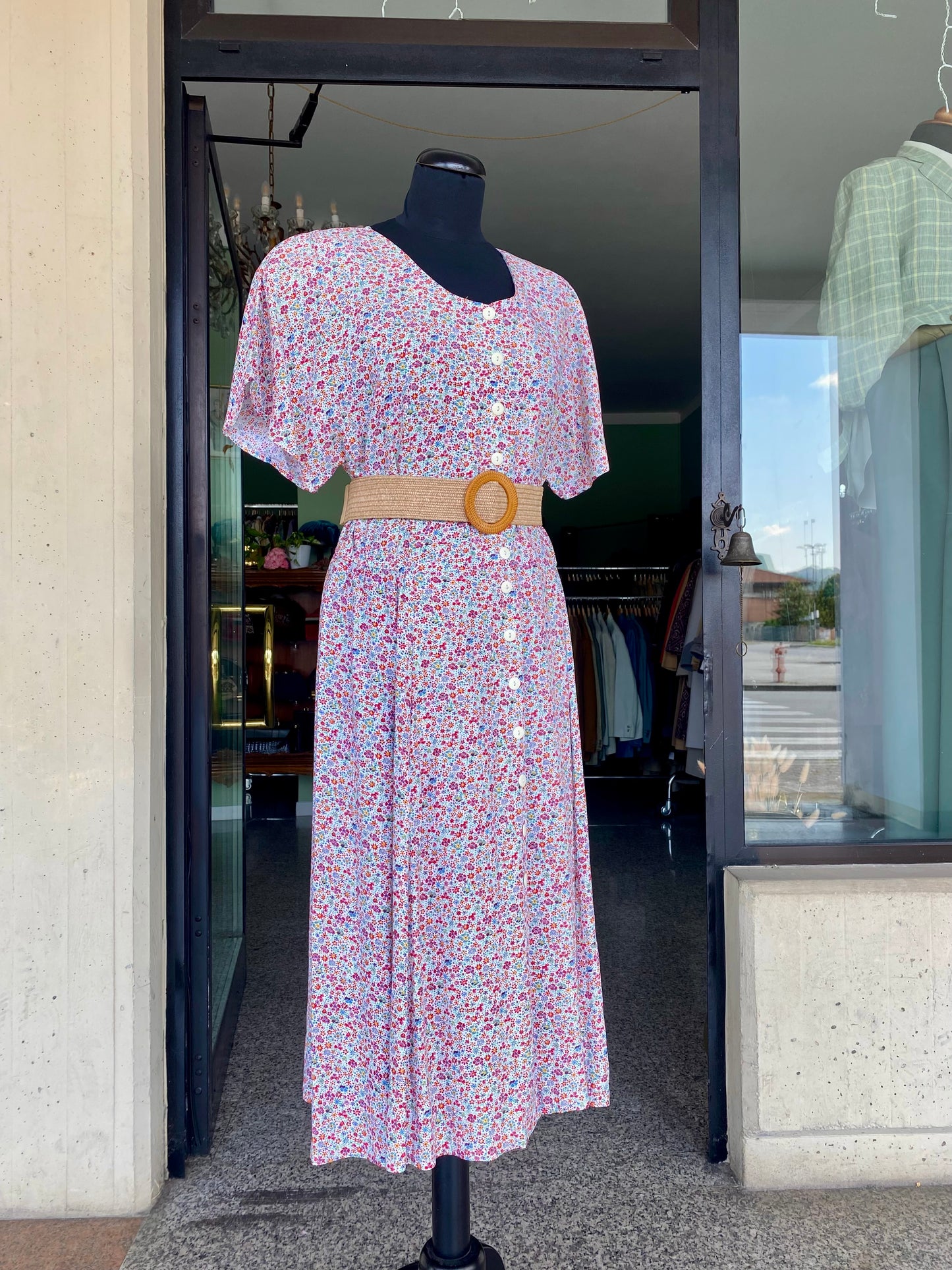 Abito chemisier con microfantasia floreale - TG. 46