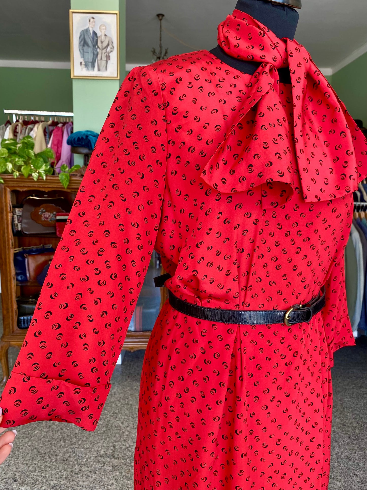 Abito rosso sartoriale in seta - TG. 40/42