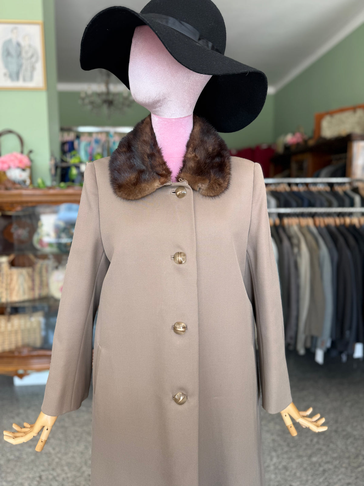 Cappotto sartoriale anni ‘60 tortora - TG. 44/46