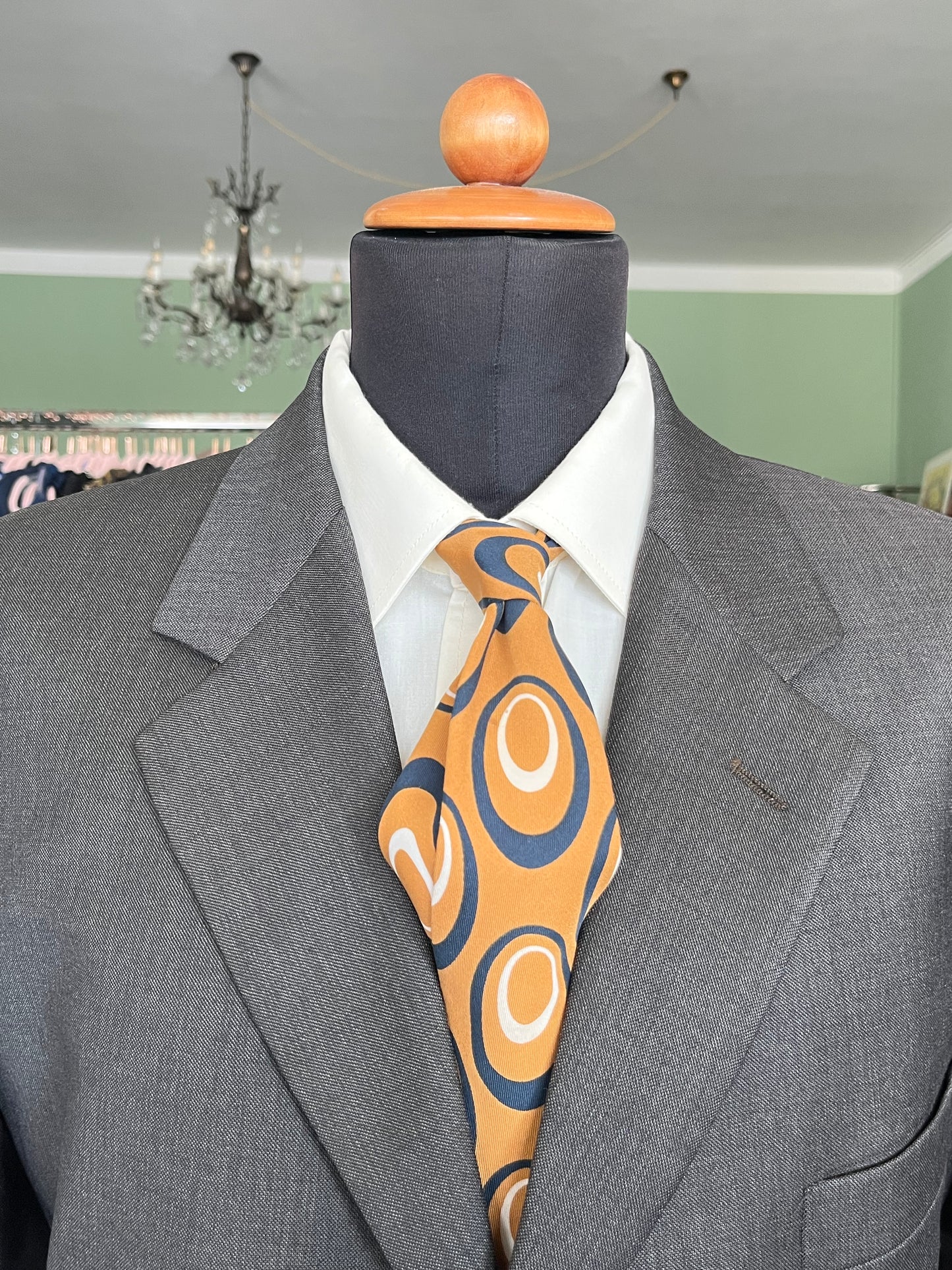 Cravatta swing anni ‘70 ocra