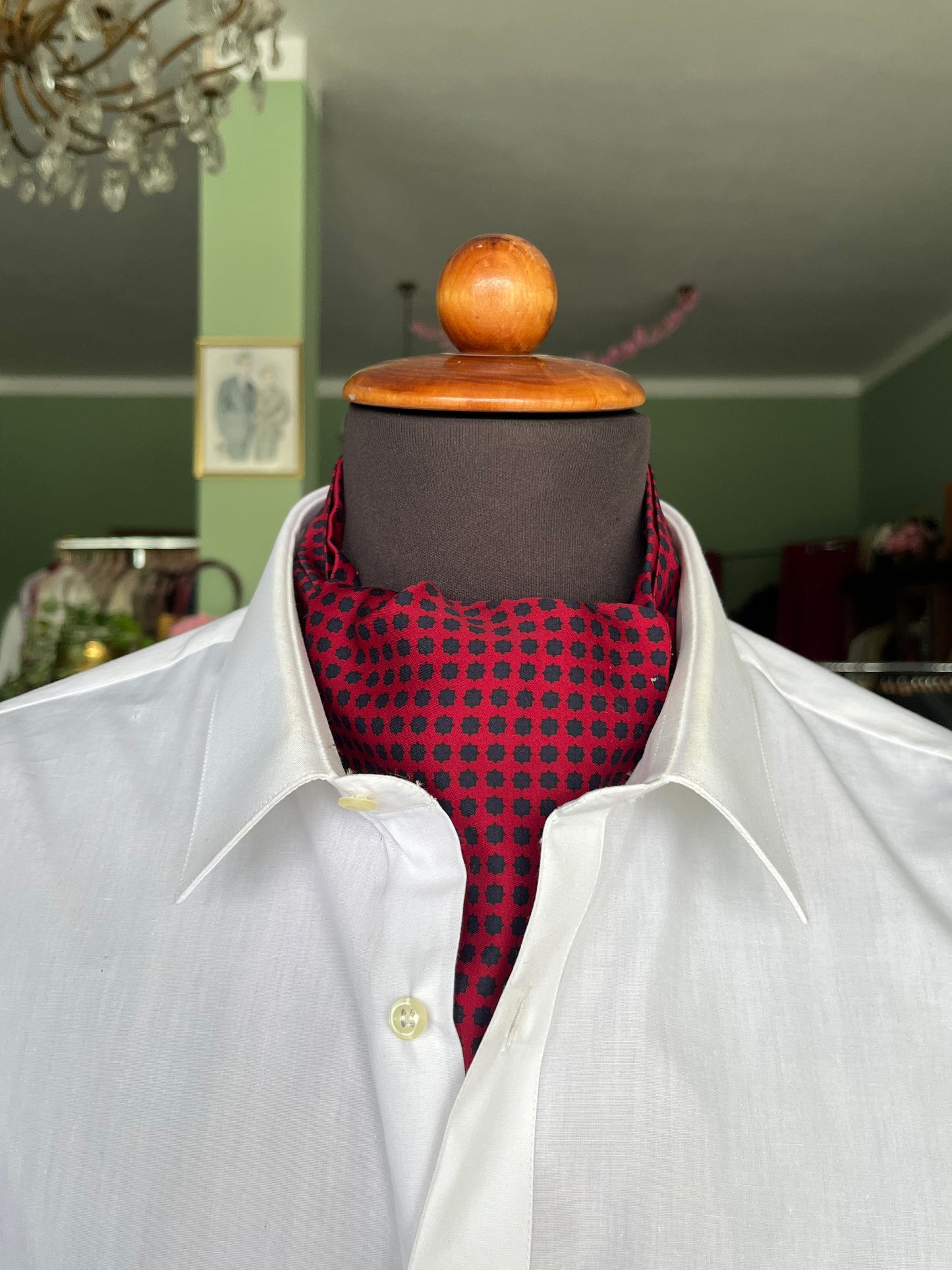 Ascot misto seta micro-fantasia