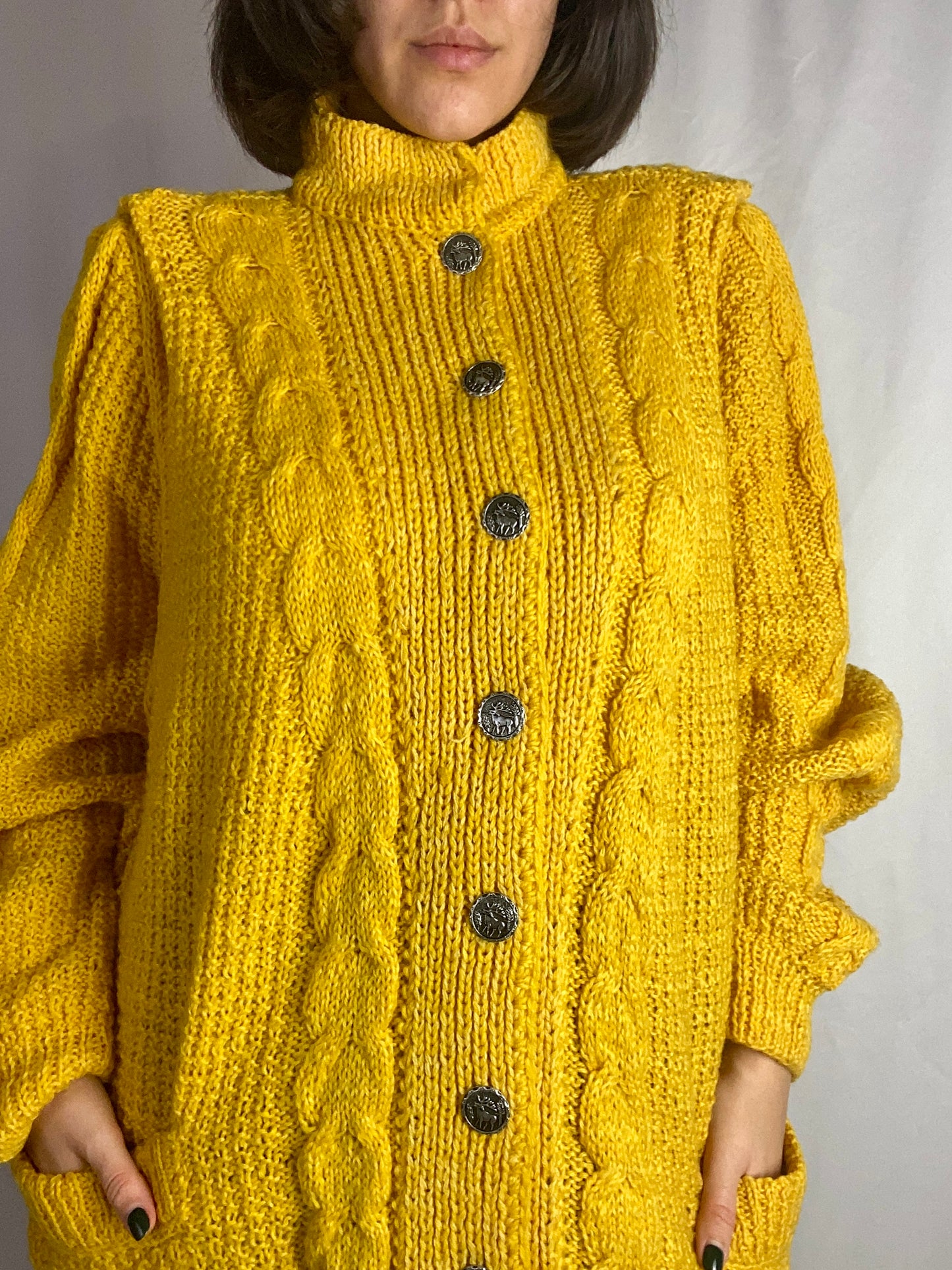 Cardigan tirolese giallo - TG. 60 - 64