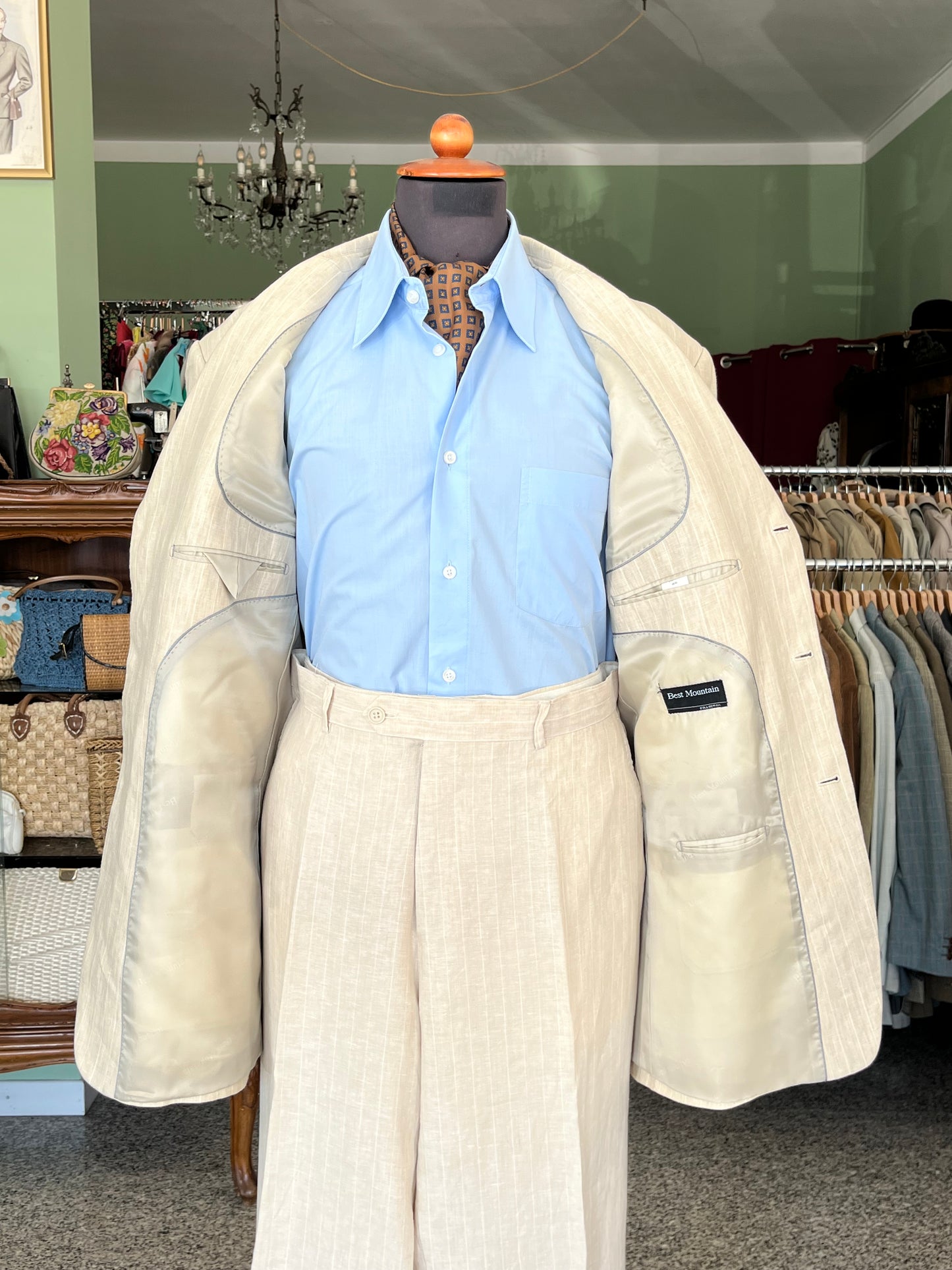 Completo in lino anni '90 tg. 58 extra lunga