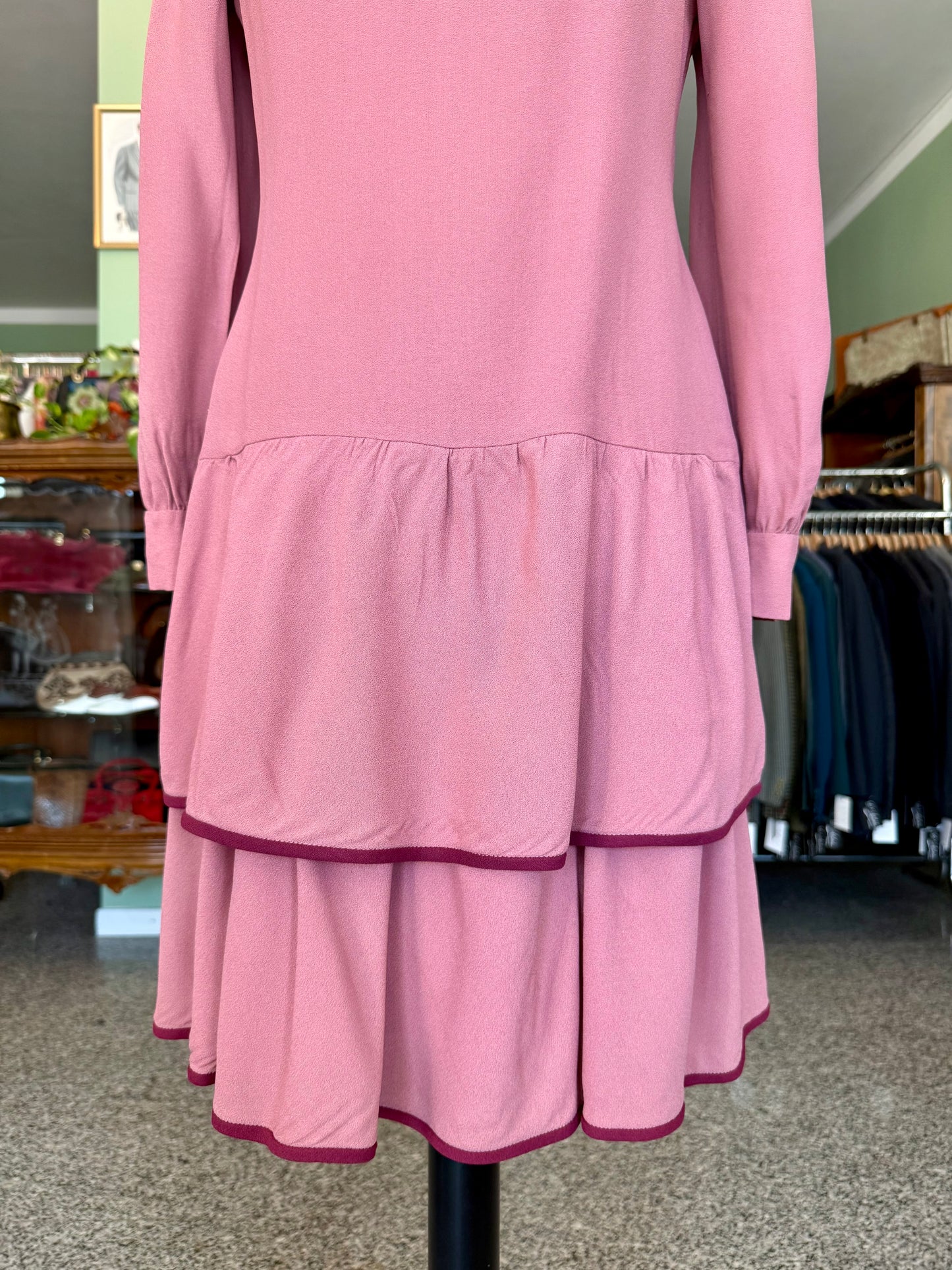 Abito rosa anni ‘60 con balze - TG. 40
