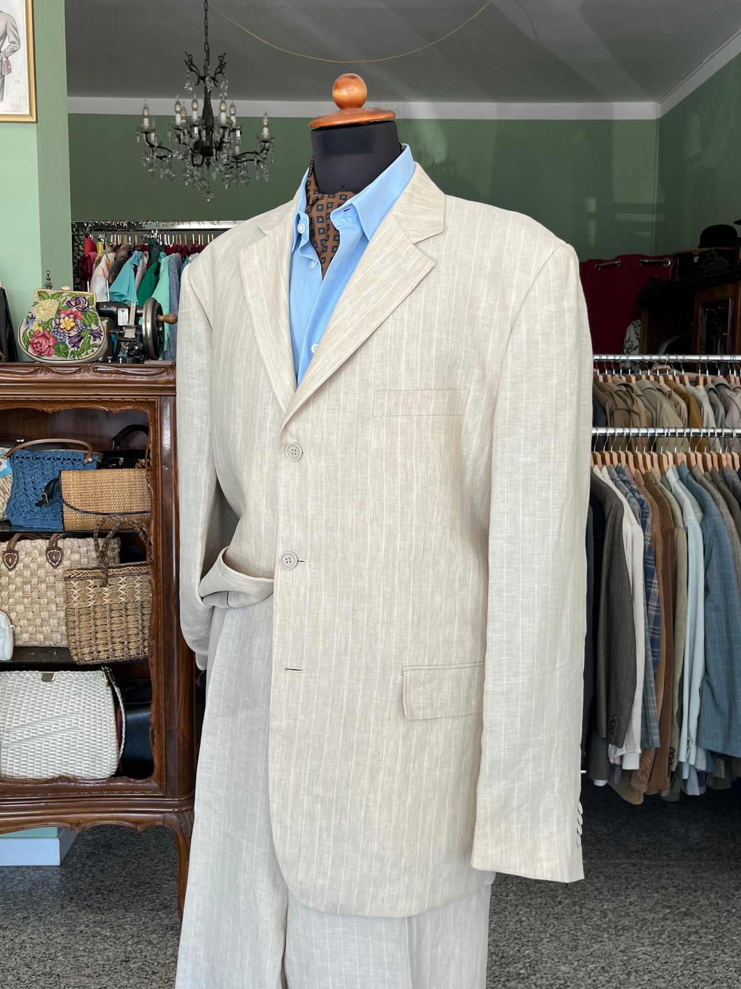 Completo in lino anni '90 tg. 58 extra lunga