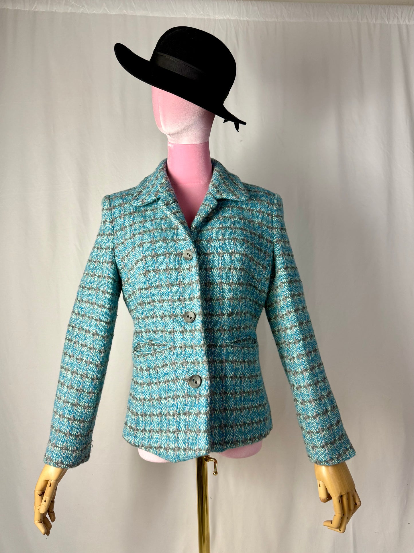 Giacca turchese in tweed - TG. 42