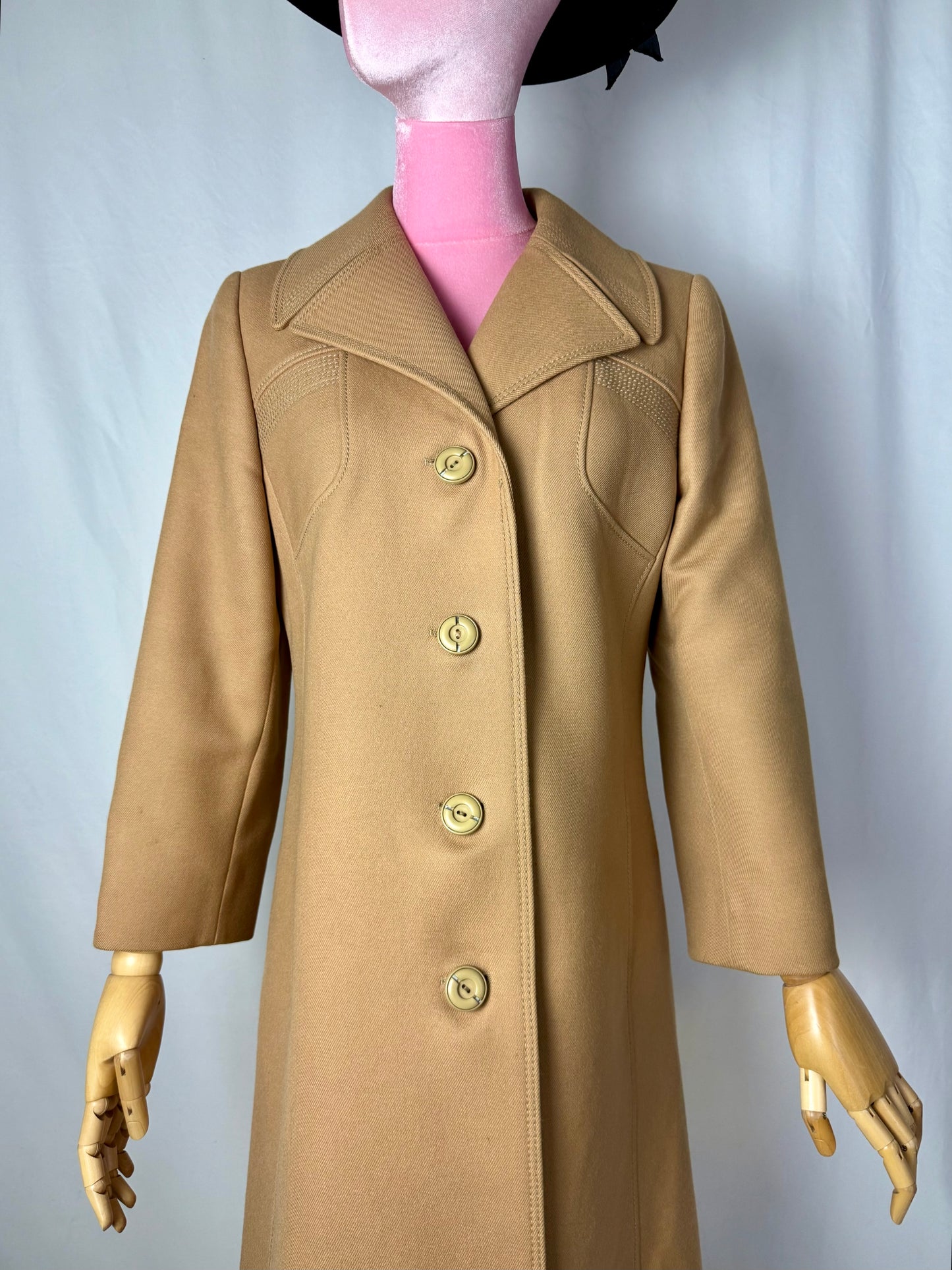 Cappotto cammello anni ’70 in pura lana - TG. 40/42