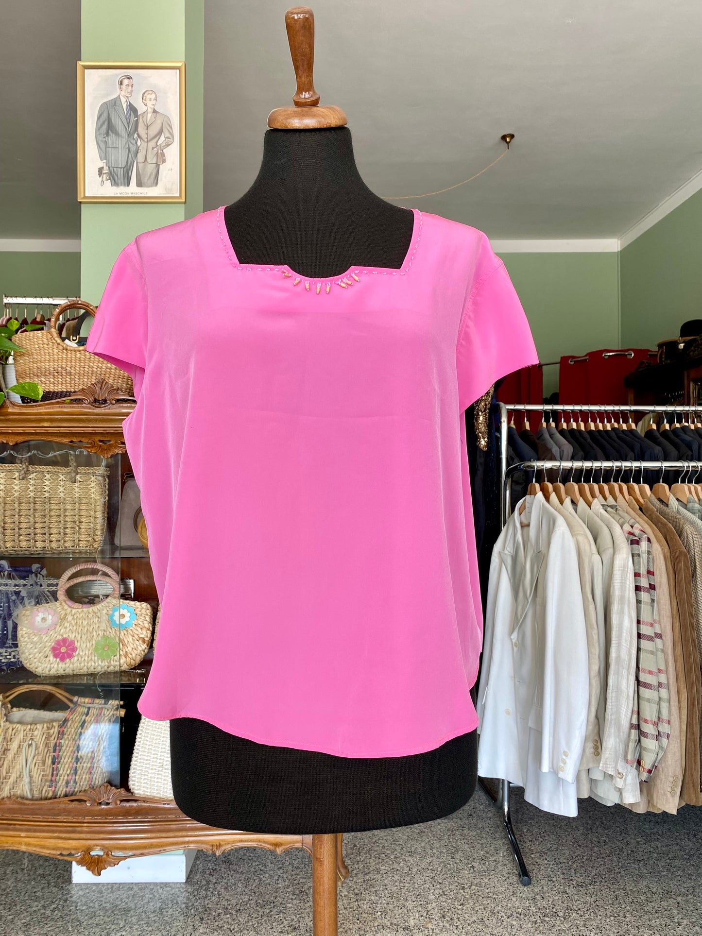 Blusa estiva fucsia in seta - TG. 44/46 circa