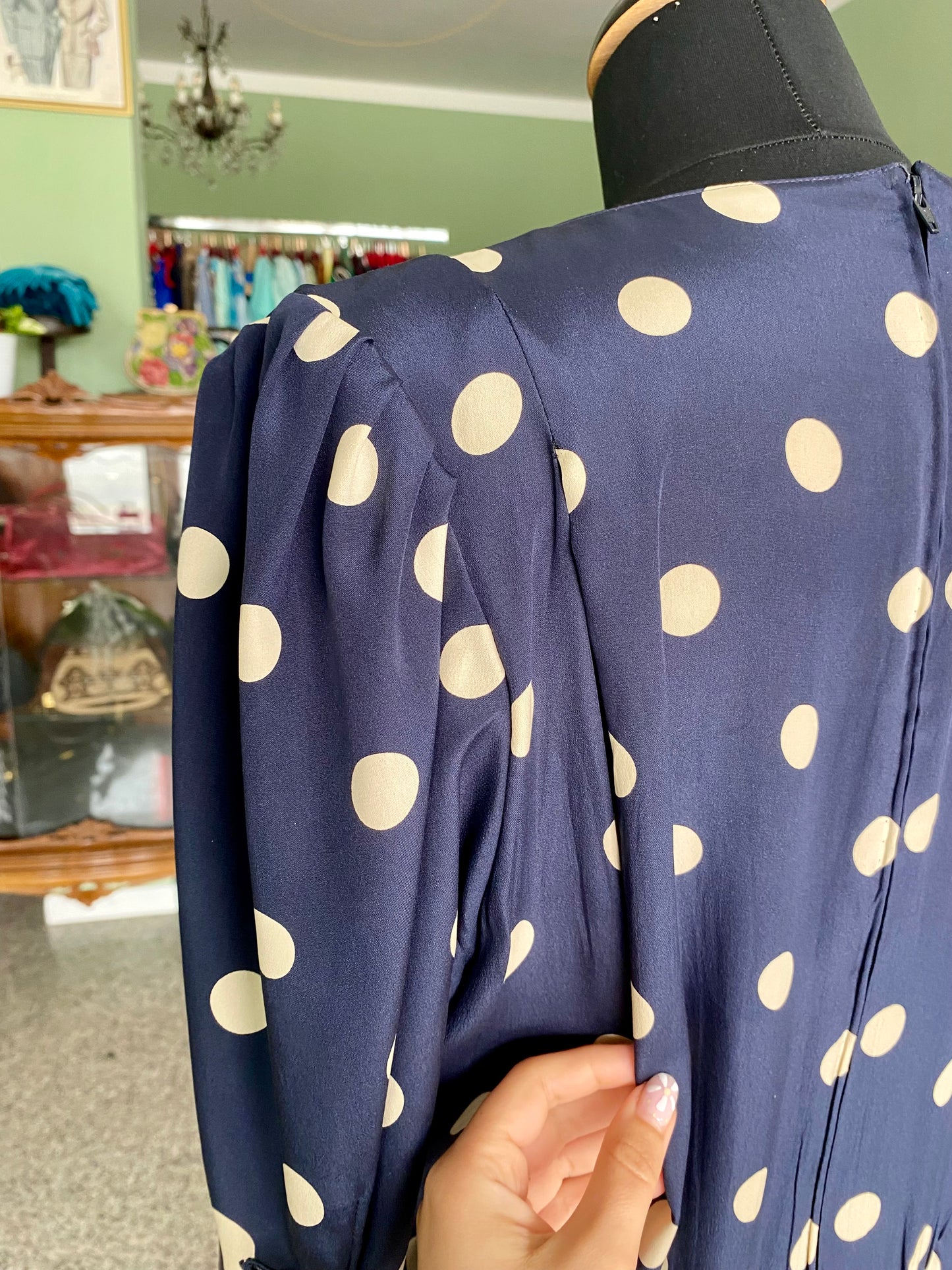 Abito classico a pois in seta - TG. 46