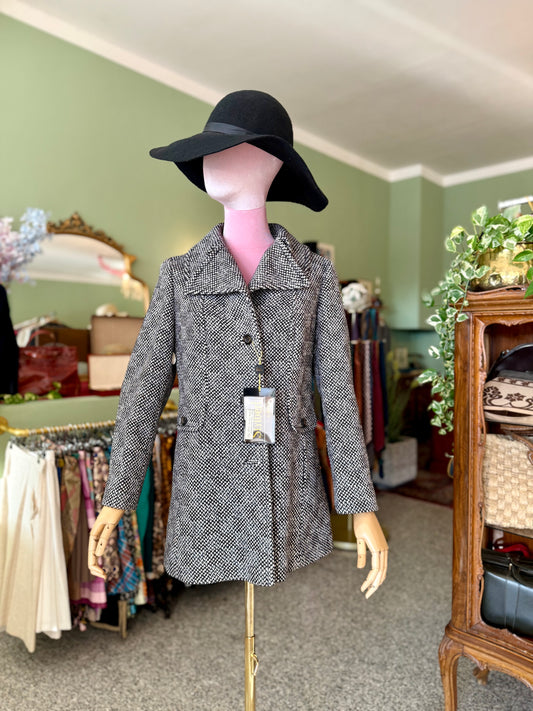 Cappotto anni ‘70 tweed fondo di magazzino - TG. 40/42