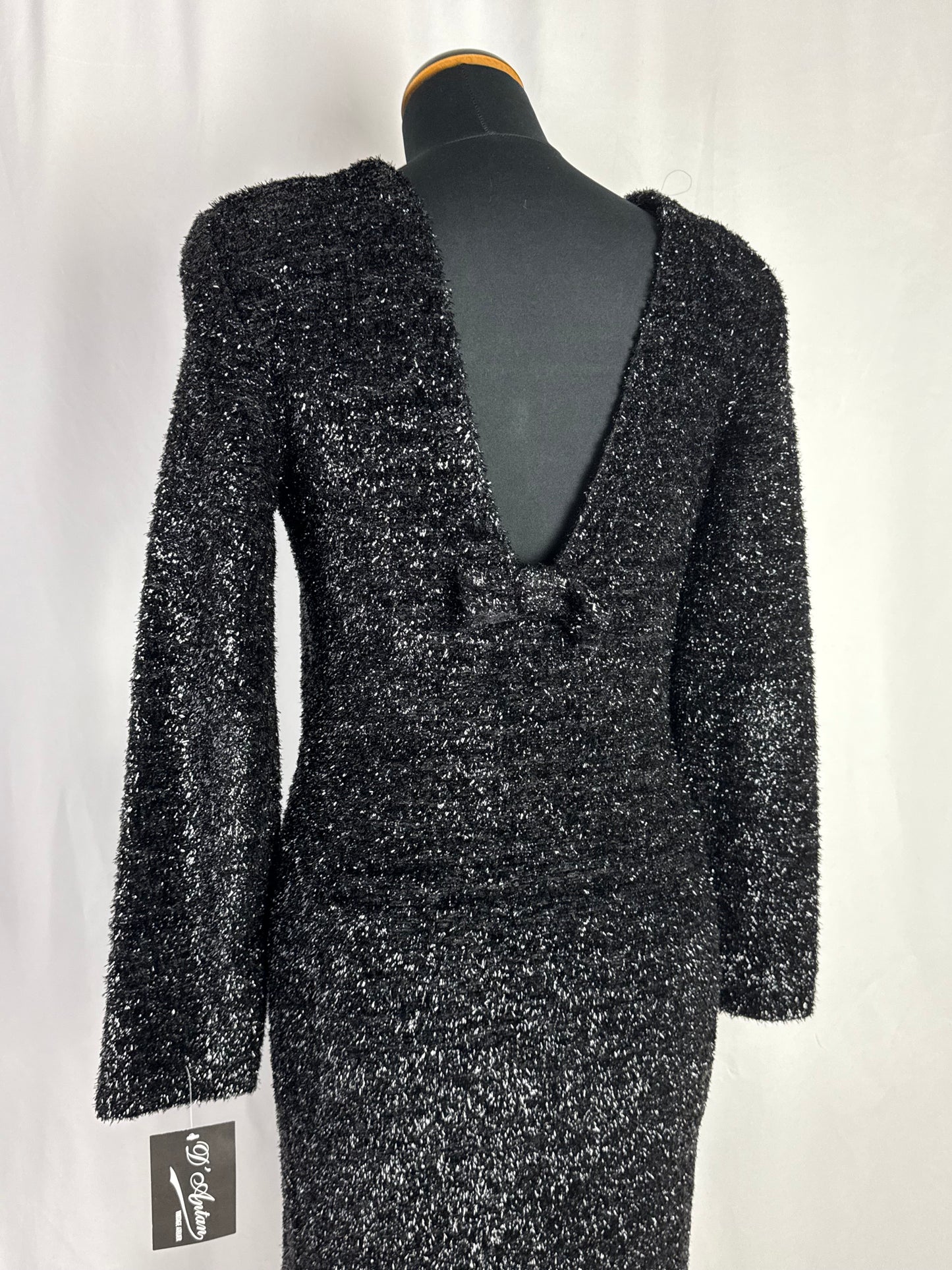 Abito anni ‘80 nero in lurex - TG. 40