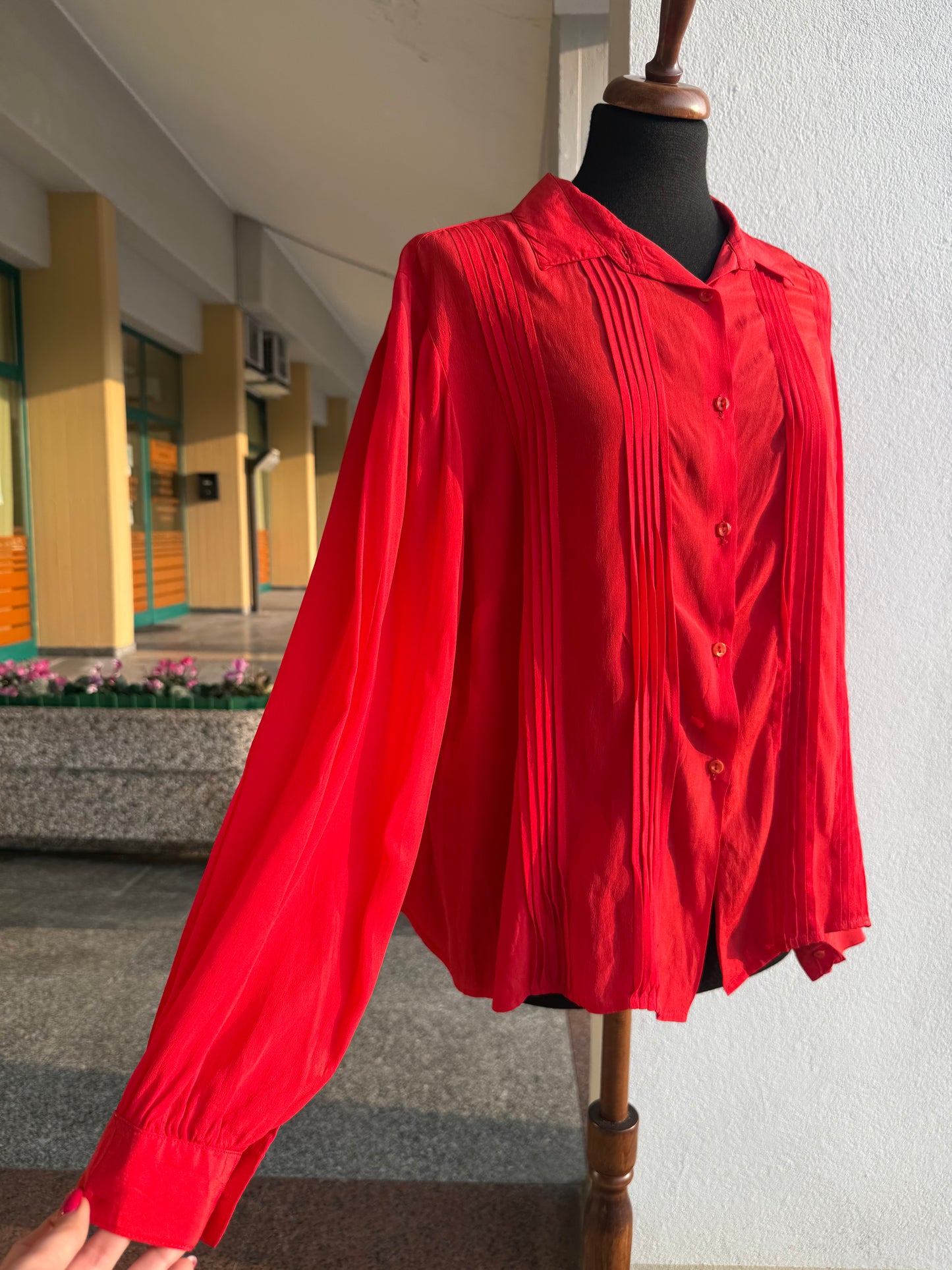 Camicia rossa misto seta - TG. 48/50