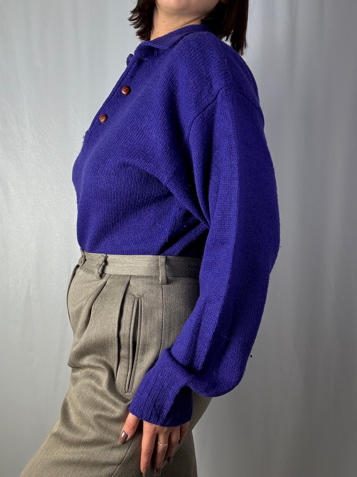 Maglione in pura lana viola - TG. 42 - 46