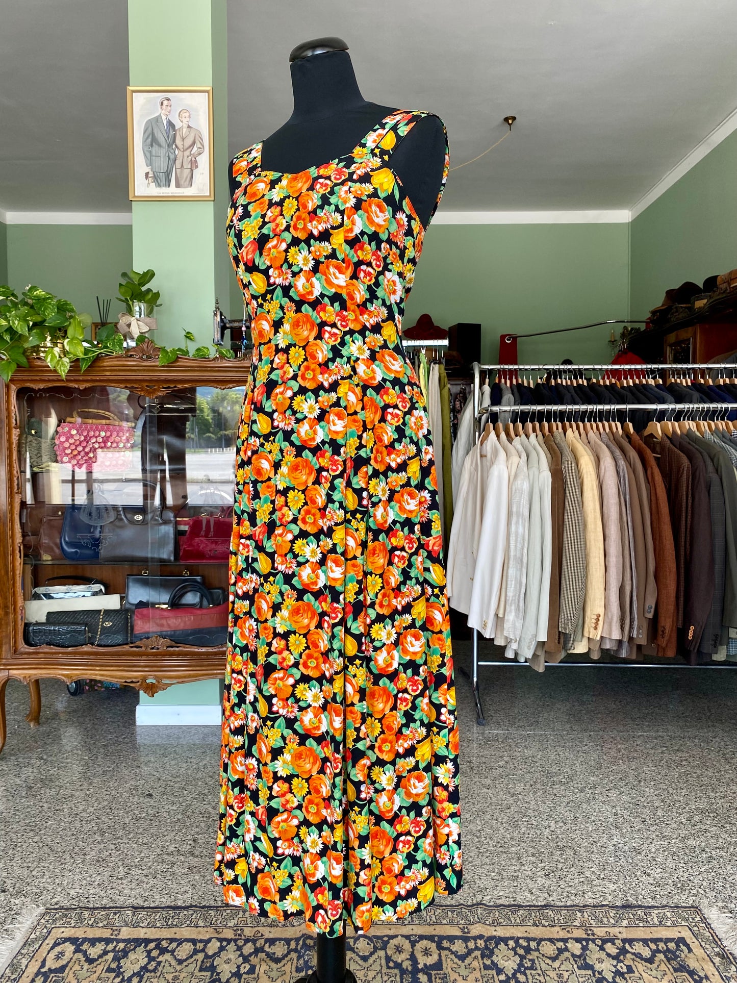 Abito con stampa floreale - TG. 38/40 con poco seno