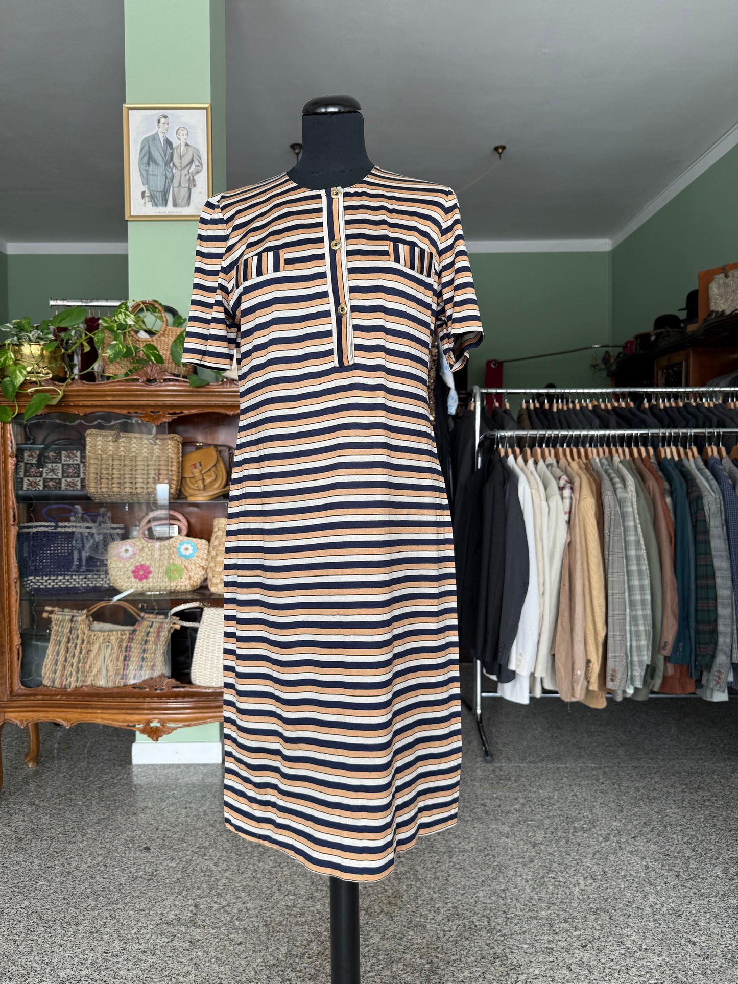 Abito a righe in maglia di cotone - TG. 40/42